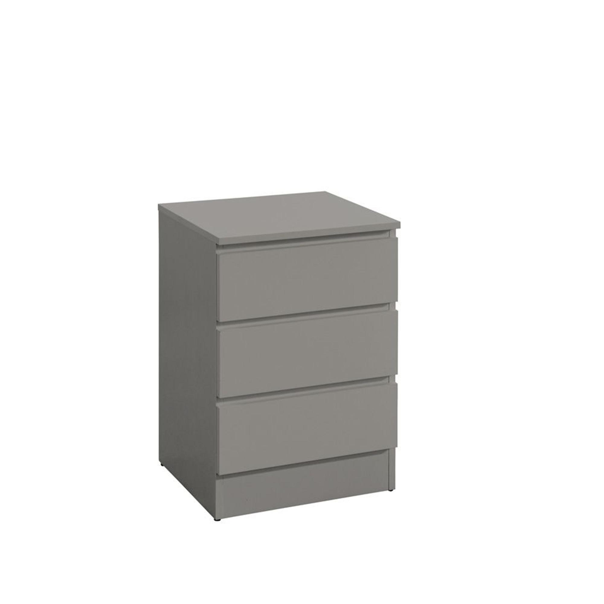 Oslo Bedside Cabinet - 3 Drawer - Grey