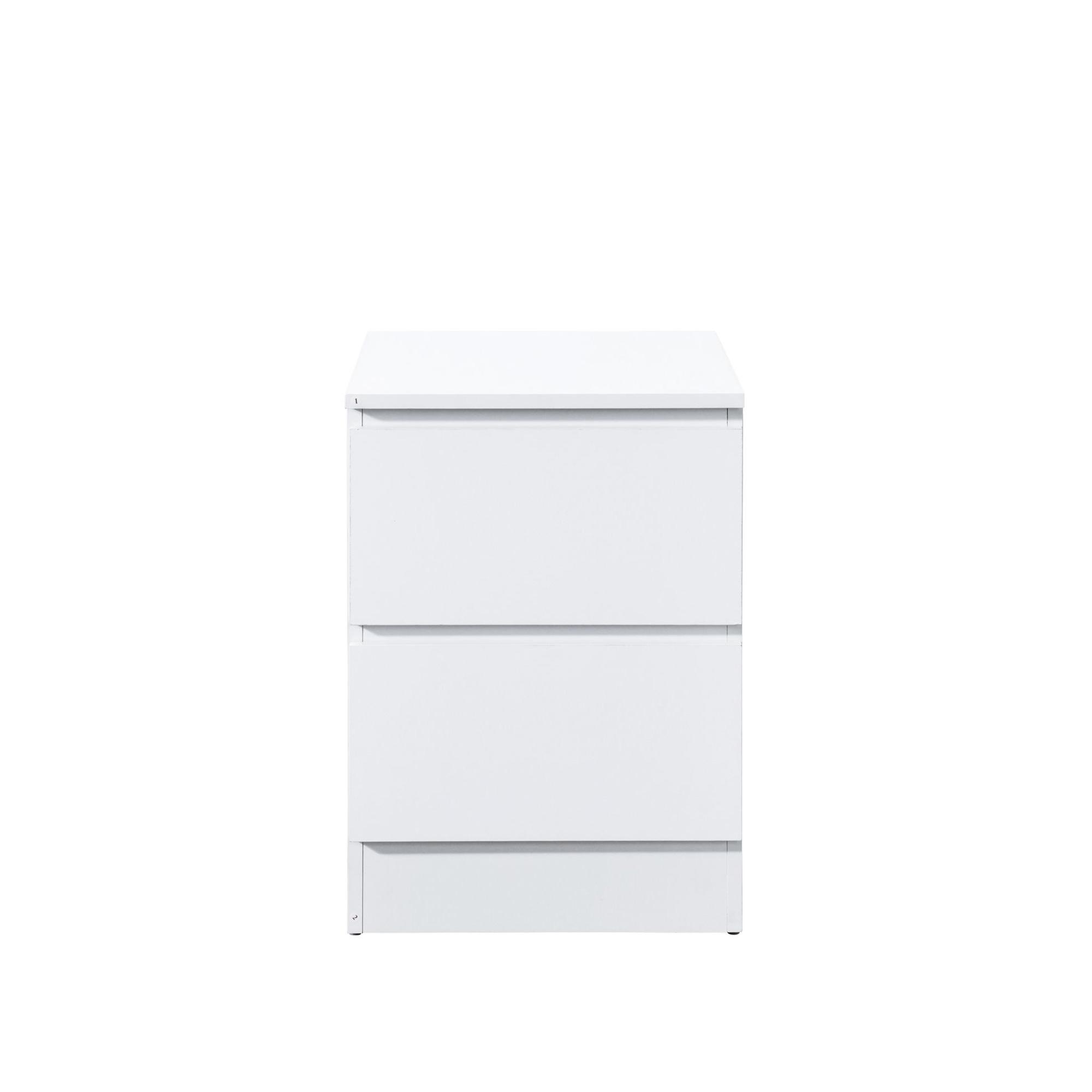 Oslo Bedside Cabinet - 2 Drawer - White