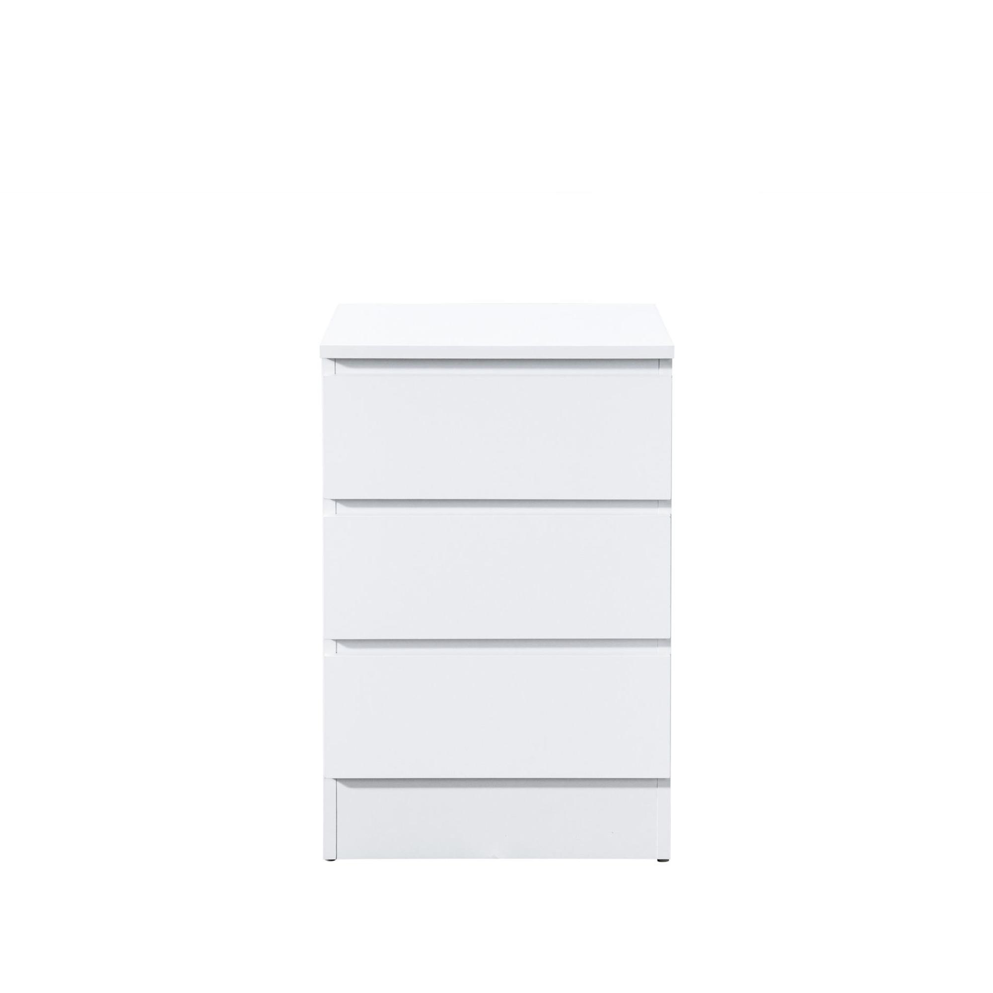 Oslo Bedside Cabinet - 3 Drawer - White