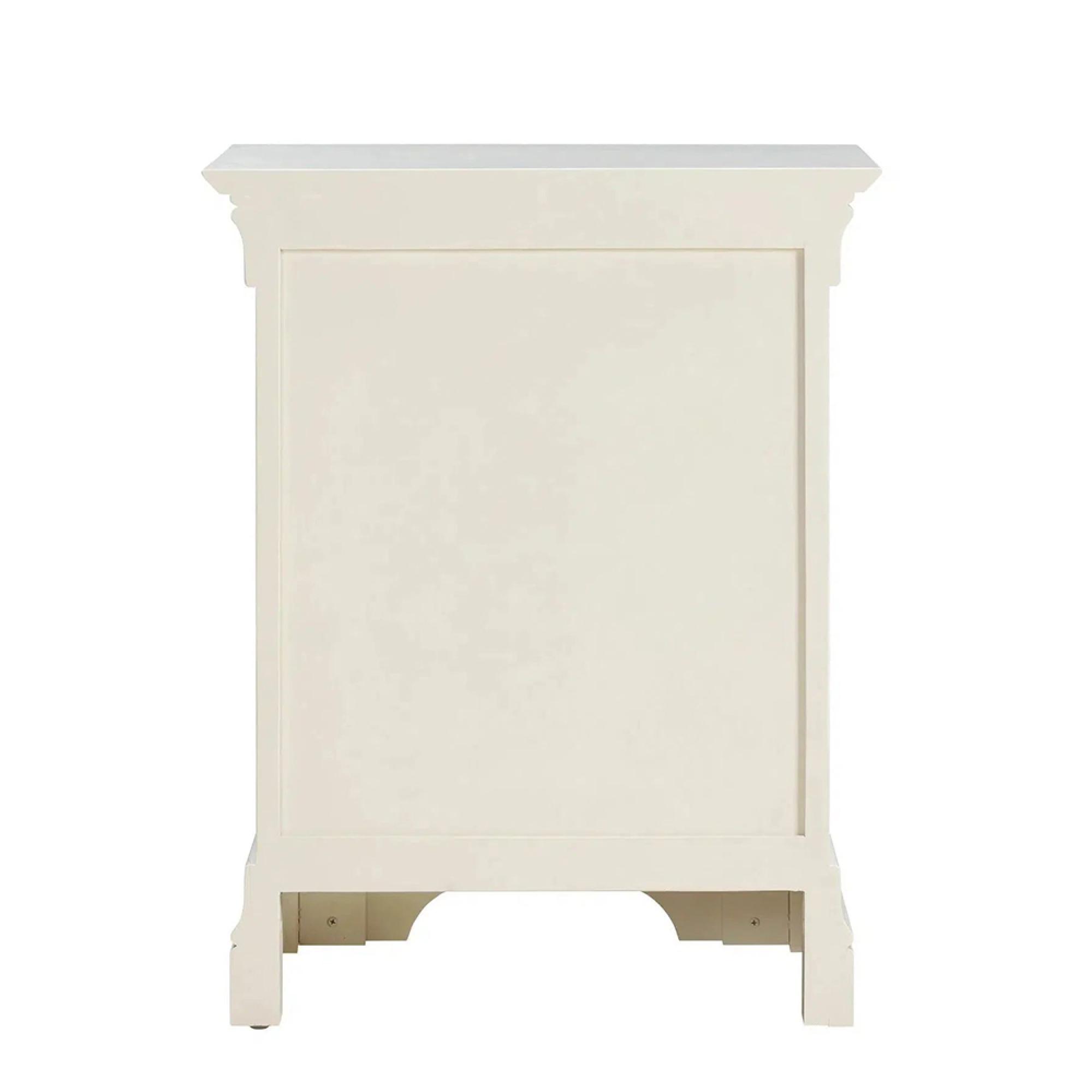 Paisley Cream Painted 3 Drawer Bedside Cabinet
