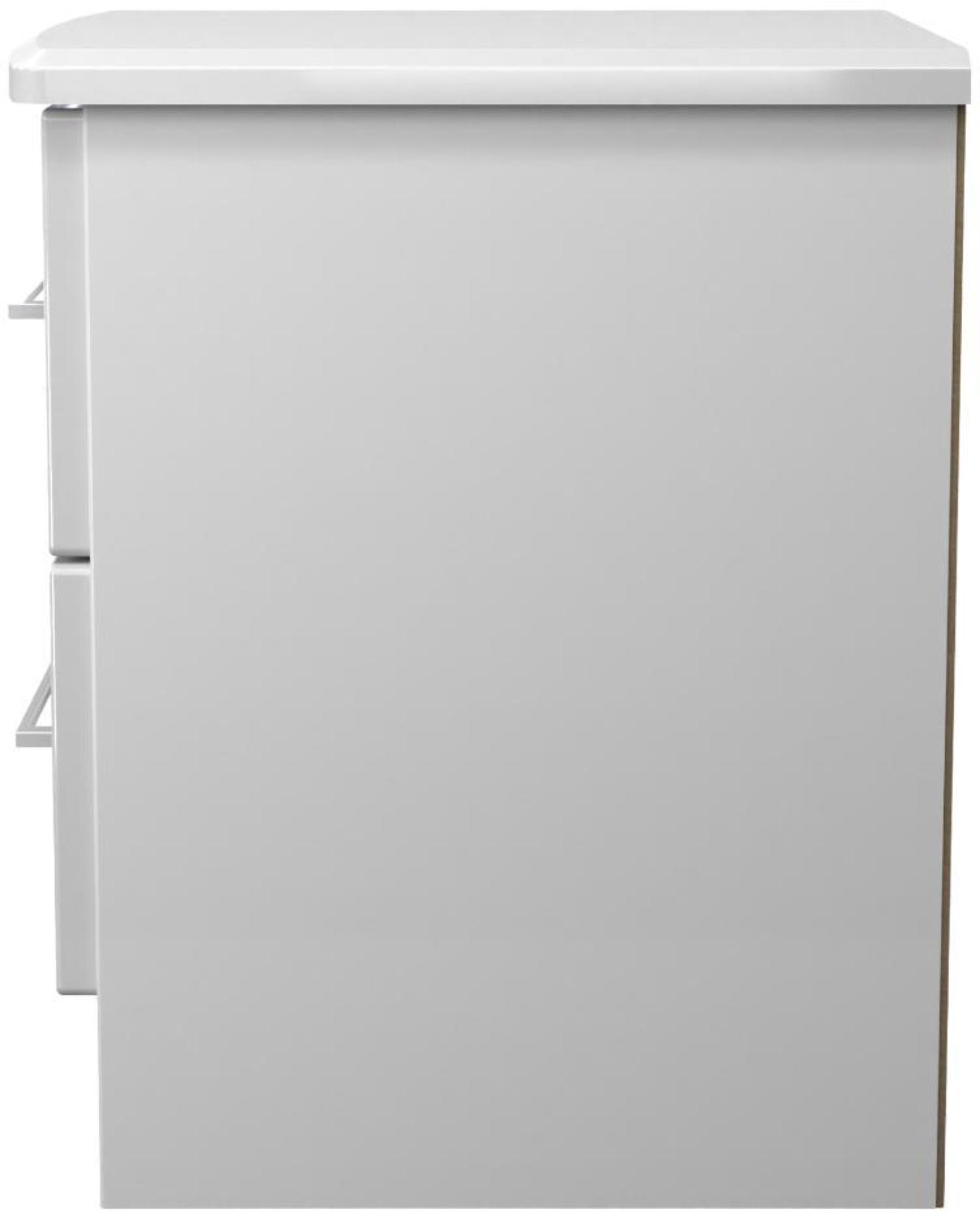 Paris Bedside Cabinet - 2 Drawer - White Gloss