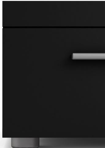 Pepe Black 2 Drawer Bedside Cabinet