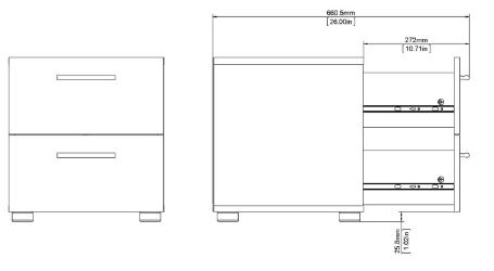 Pepe Black 2 Drawer Bedside Cabinet