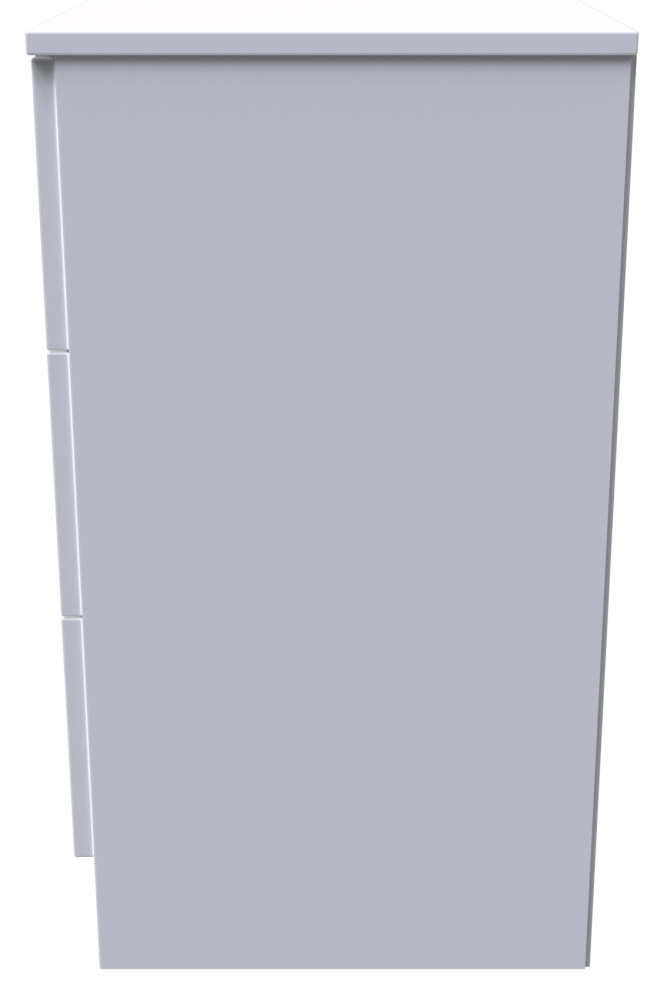 Plymouth Bedside Cabinet - 3 Drawer - White Gloss