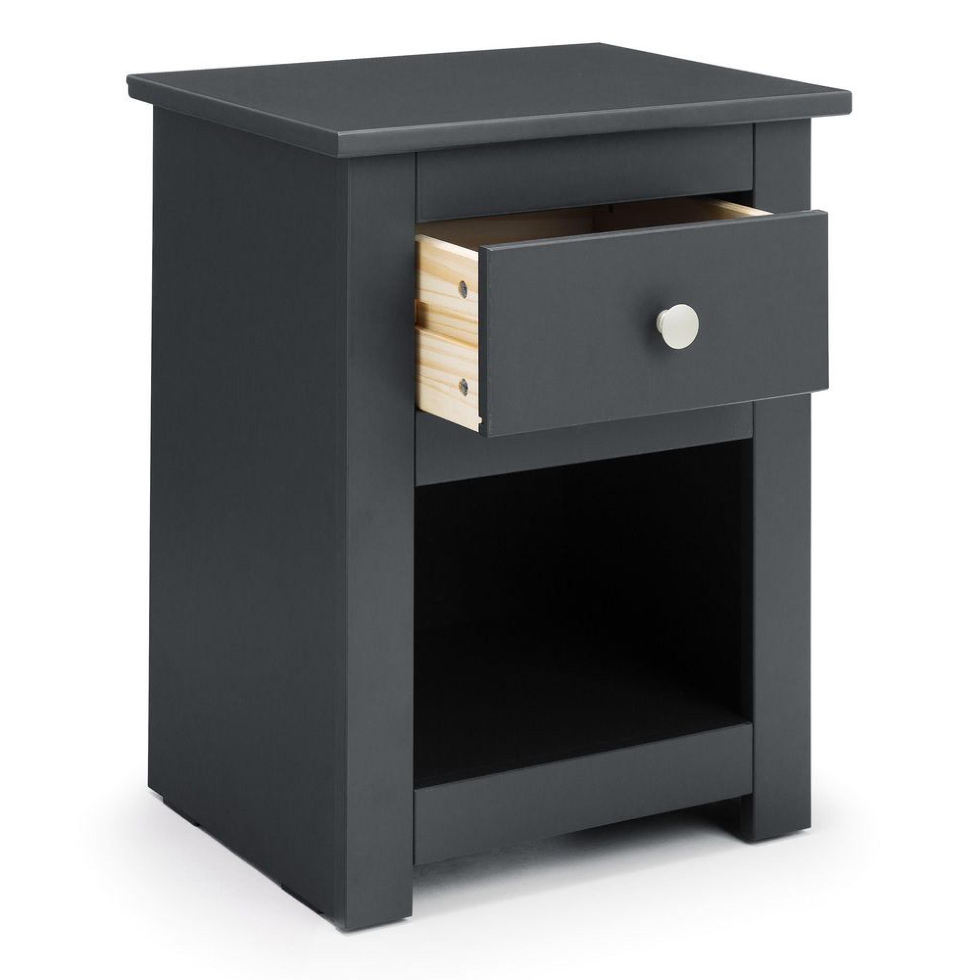 Radley Bedside Cabinet - 1 Drawer - Dark Grey