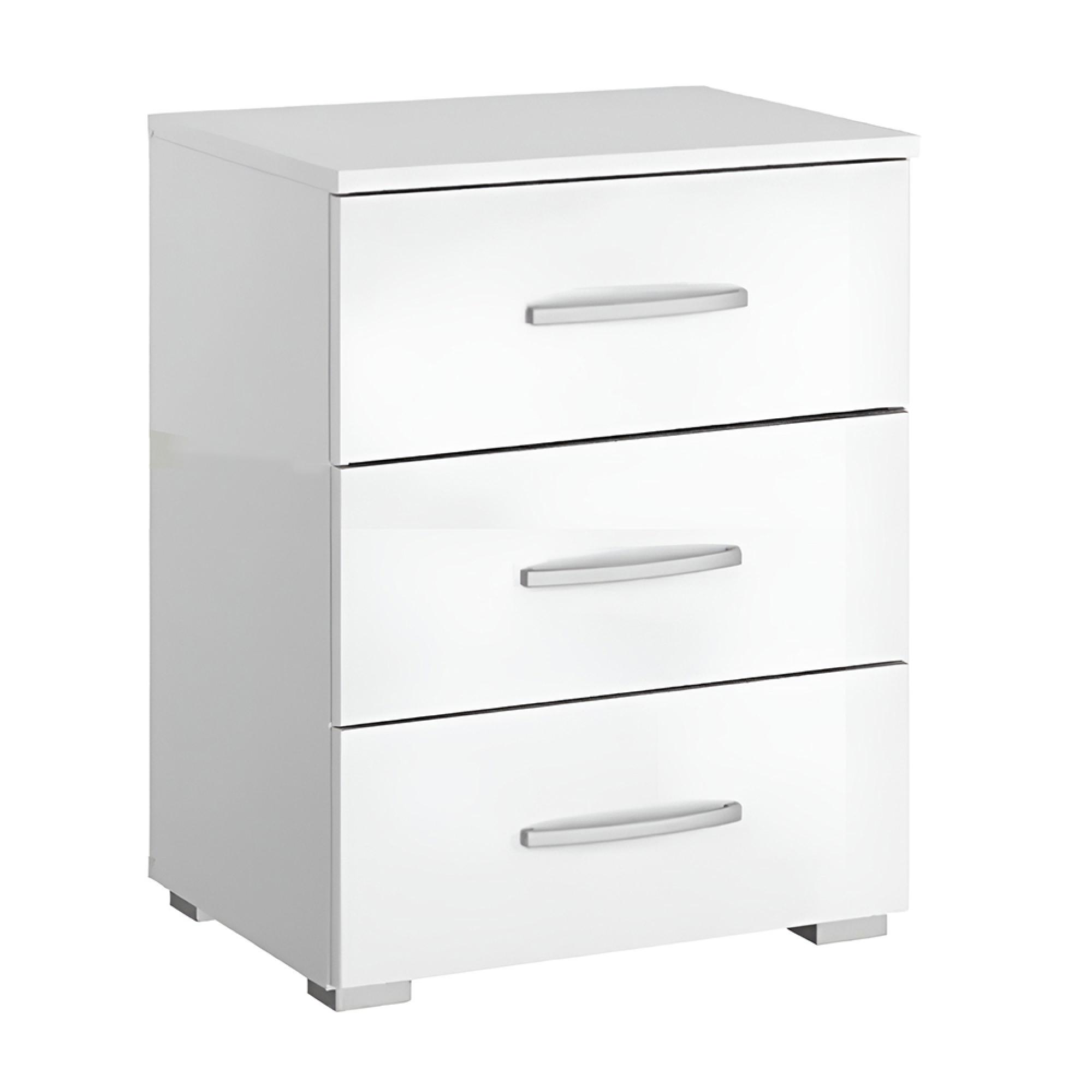 Rauch Alegro 3 Drawer Bedside Cabinet - Alpine White