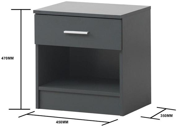 Rico Costa 1 Drawer Bedside Cabinet - Variant Available