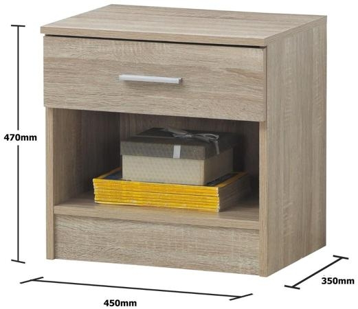 Rico Costa 1 Drawer Bedside Cabinet - Variant Available