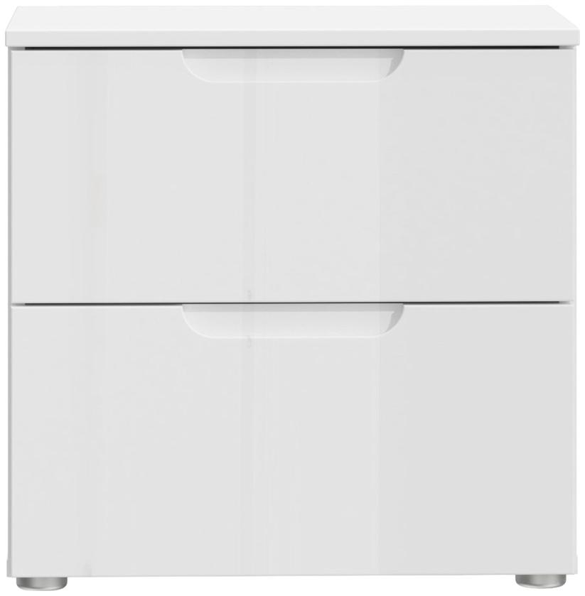 Sienna White Gloss 2 Drawer Bedside Cabinet
