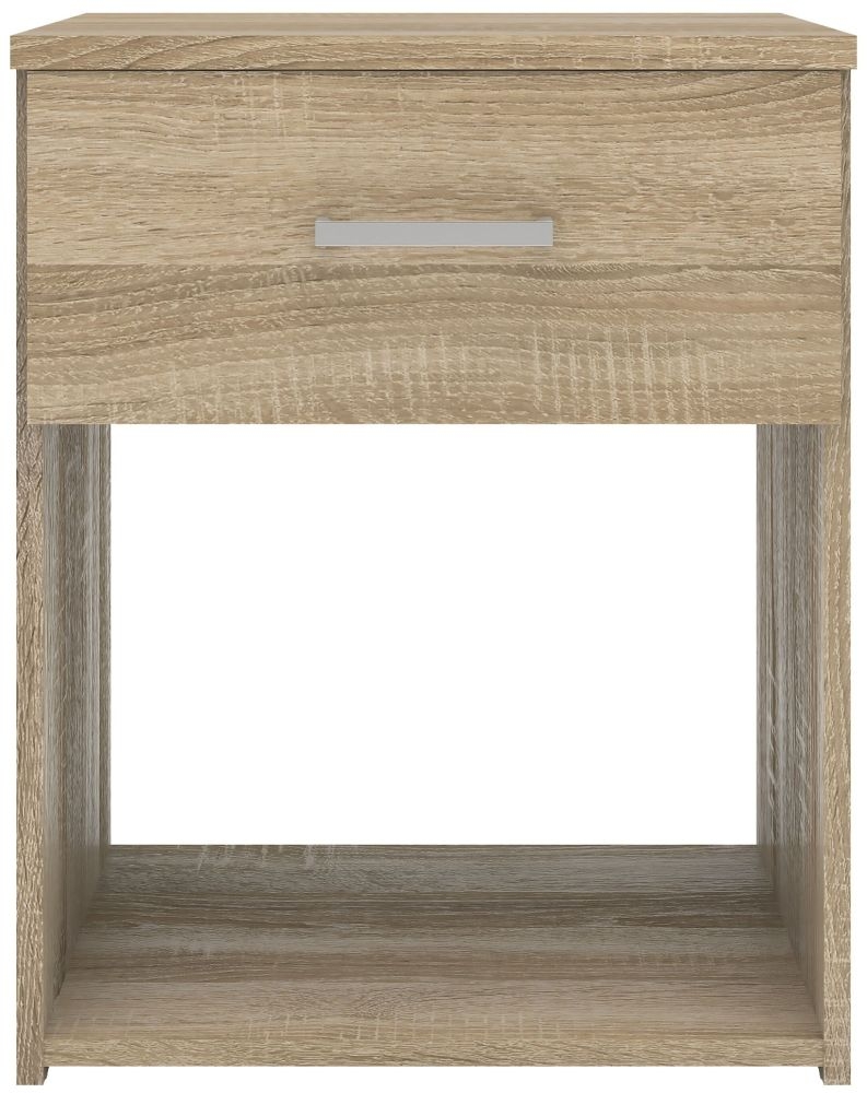 Space Oak Effect 1 Drawer Bedside Cabinet