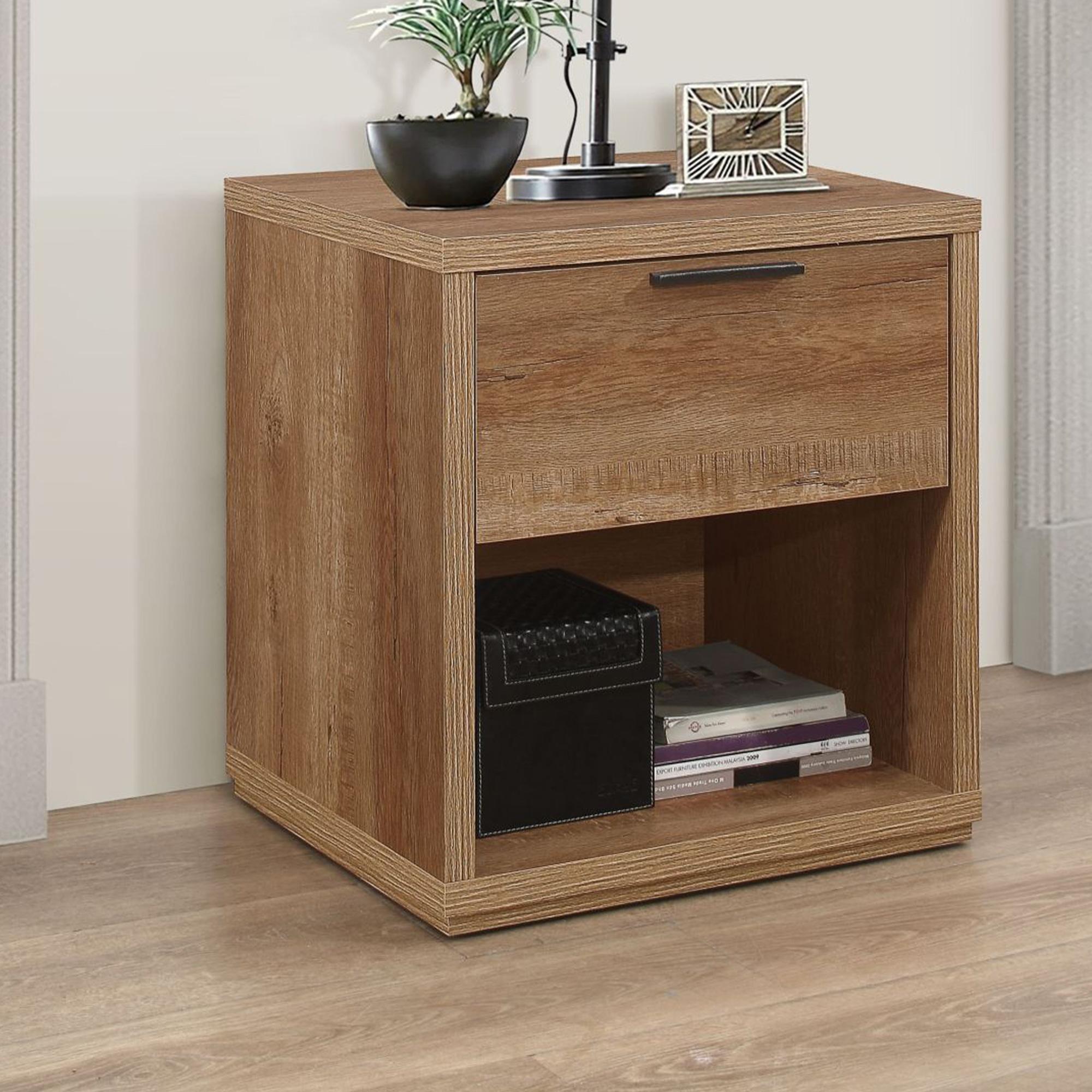 Stockwell Bedside Cabinet - 1 Drawer - Rustic Oak