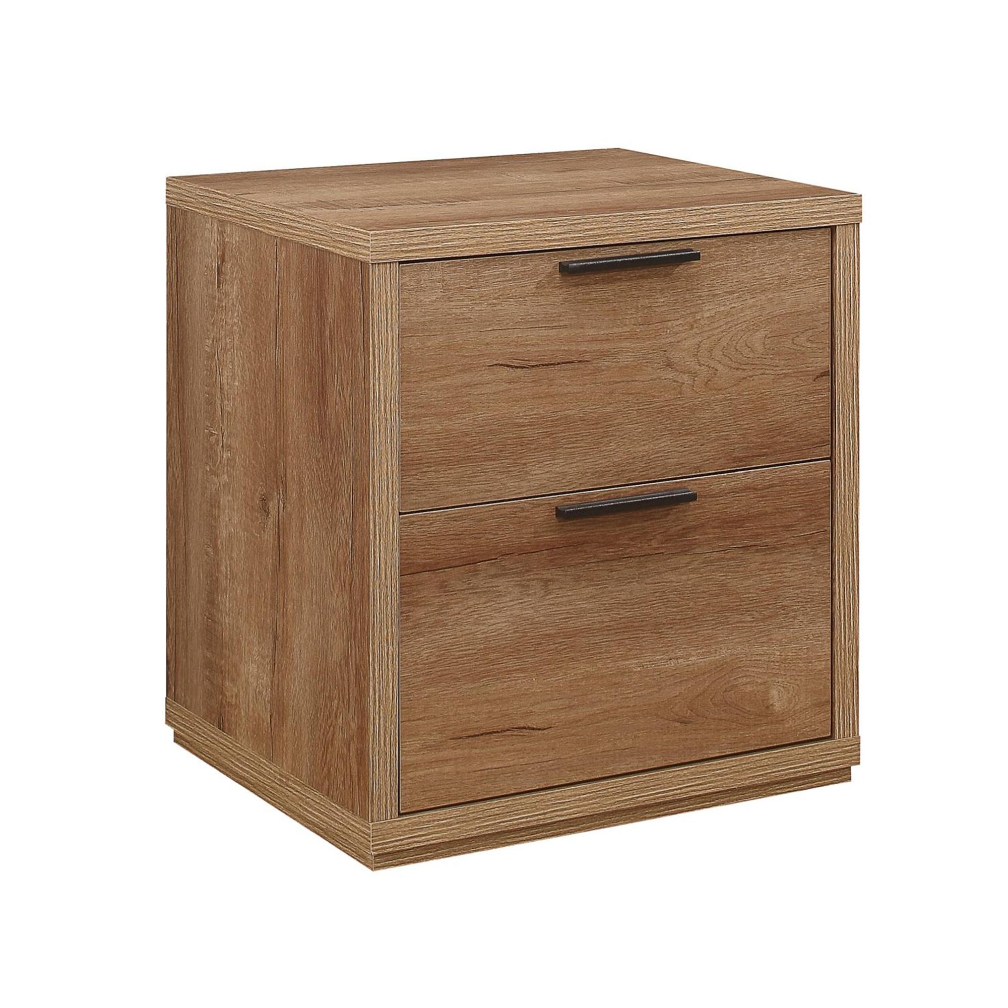 Stockwell Bedside Cabinet - 2 Drawer - Rustic Oak