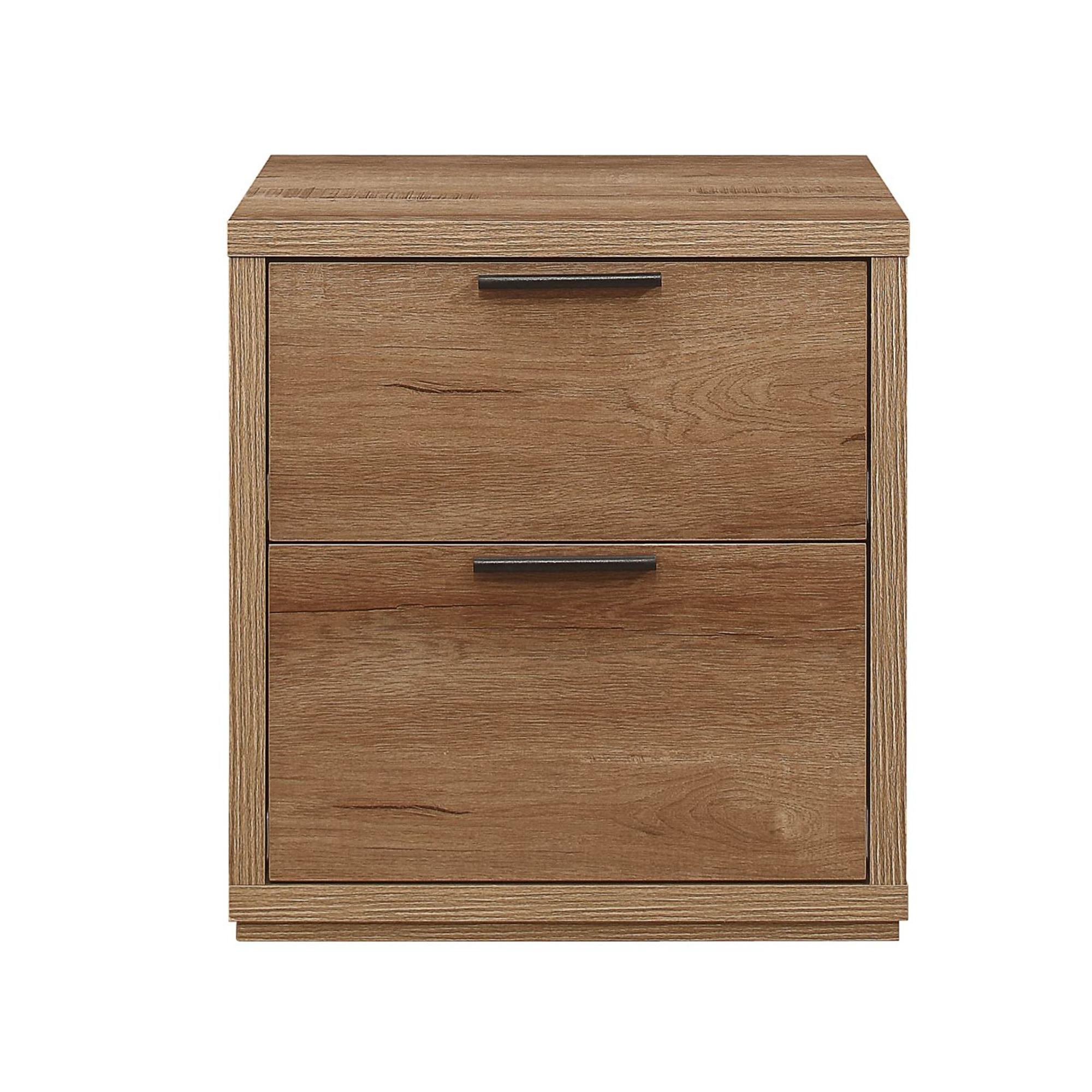 Stockwell Bedside Cabinet - 2 Drawer - Rustic Oak