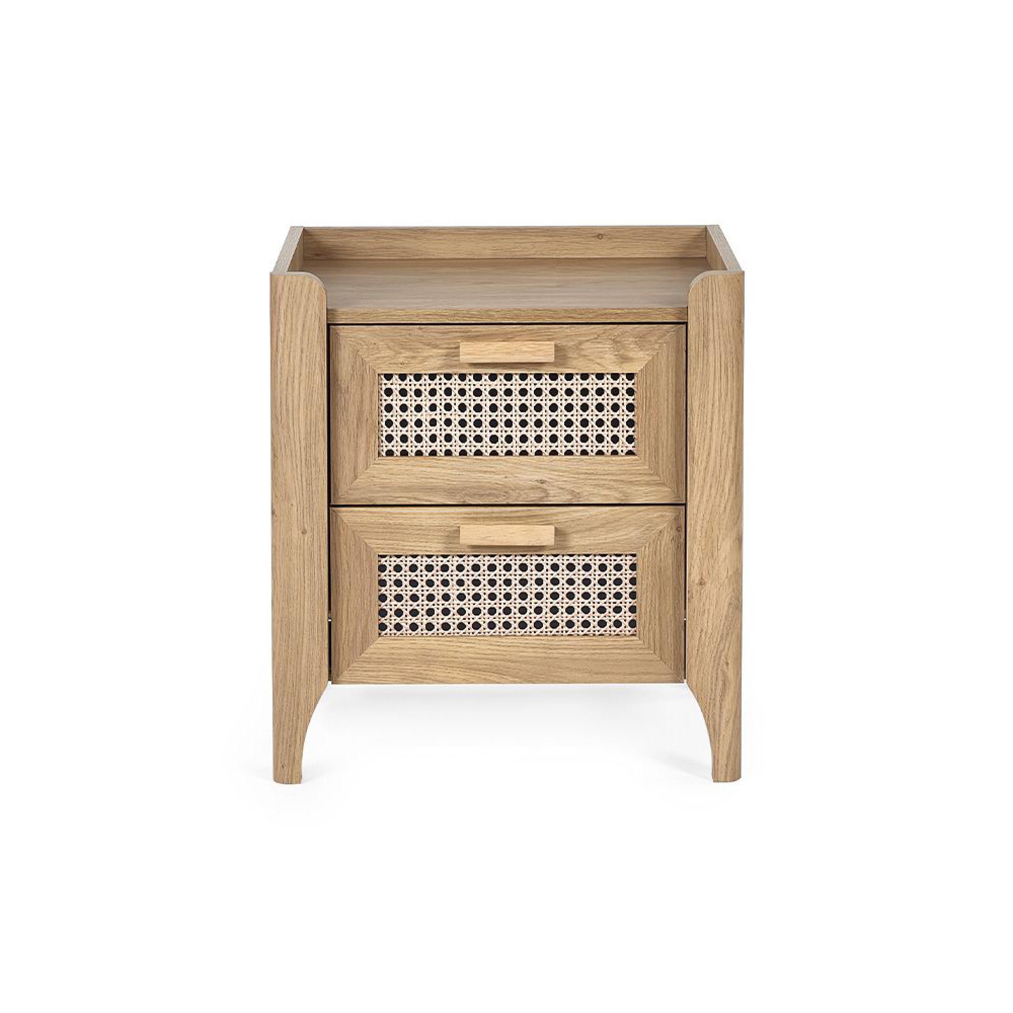 Sydney Bedside Cabinet - 2 Drawer - Faux Rattan