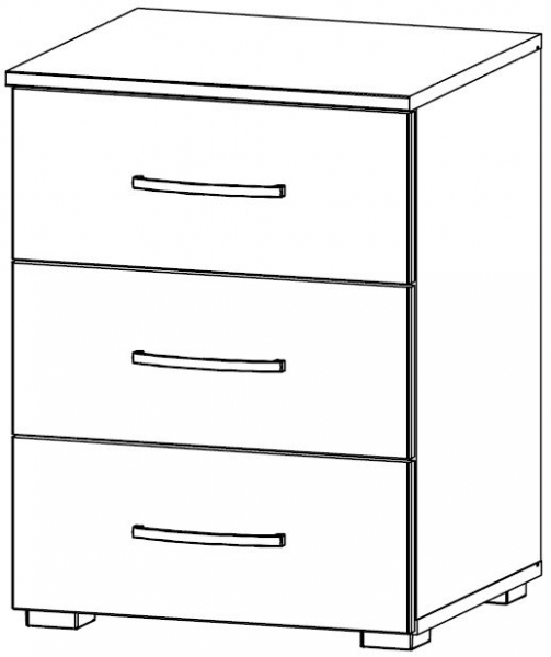 69JD : 3 Drawer Bedside Cabinet