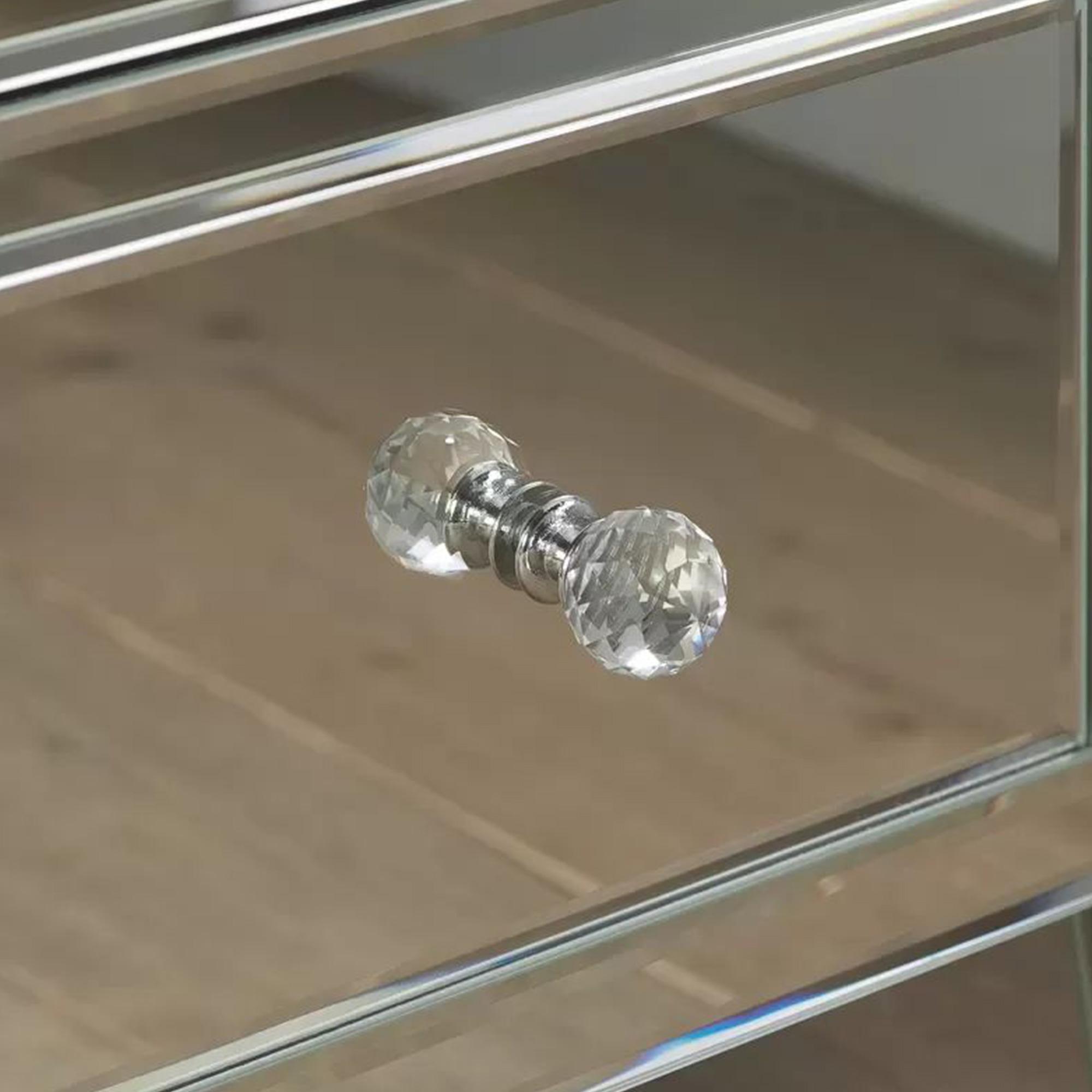 Valencia Bedside Cabinet - 3 Drawer - Mirrored