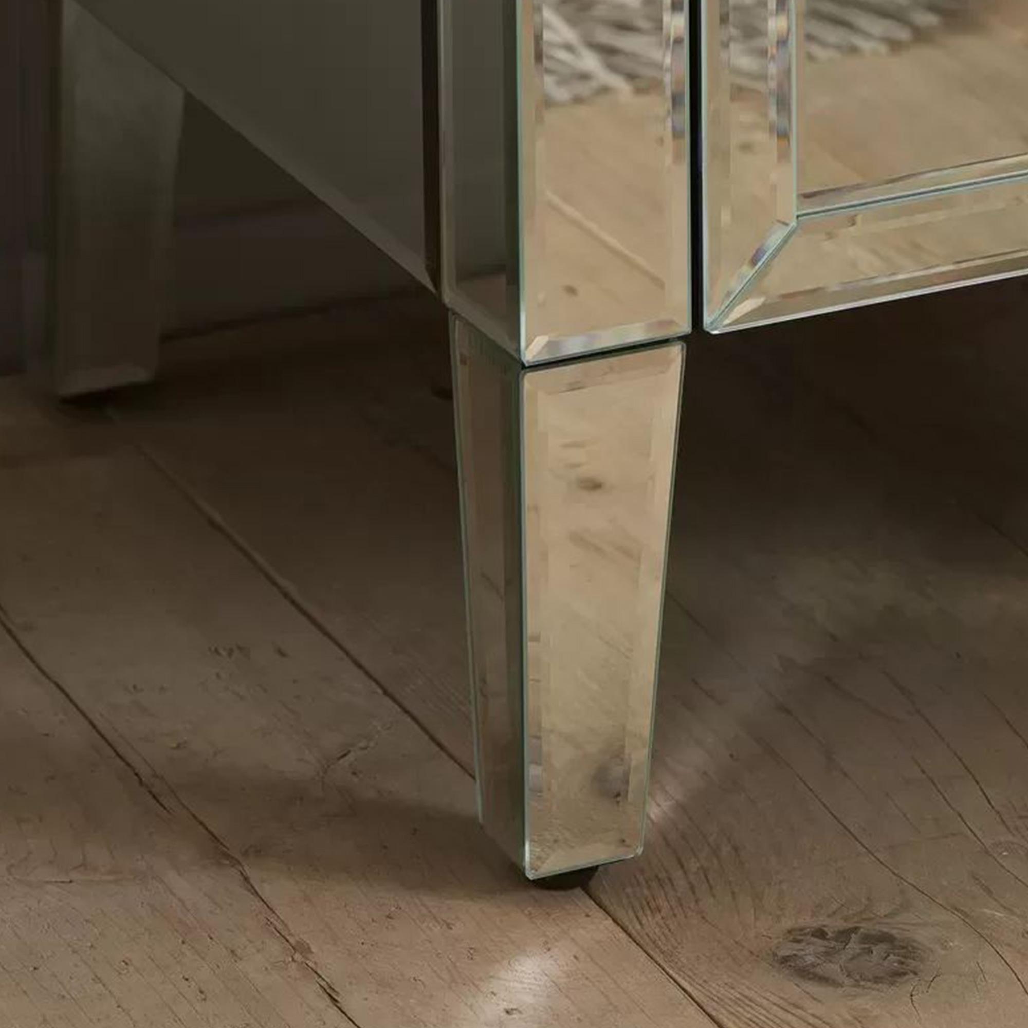 Valencia Bedside Cabinet - 3 Drawer - Mirrored