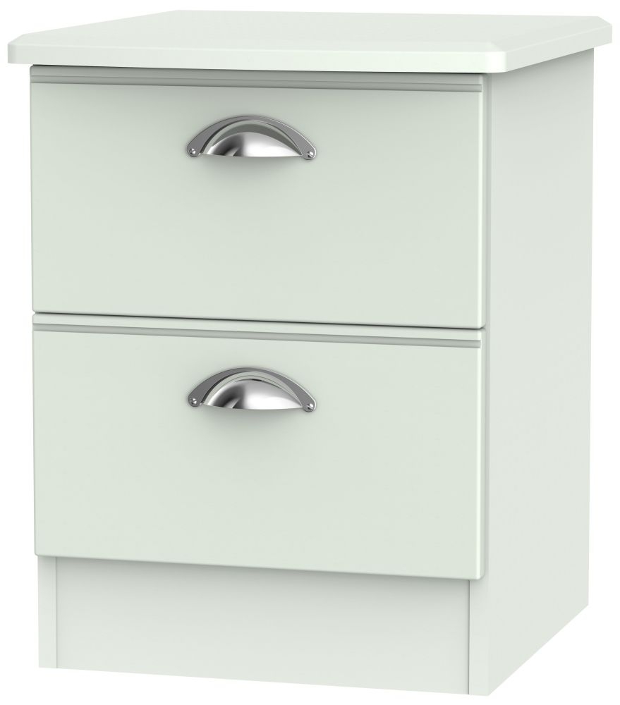 Victoria Bedside Cabinet - 2 Drawer - Grey