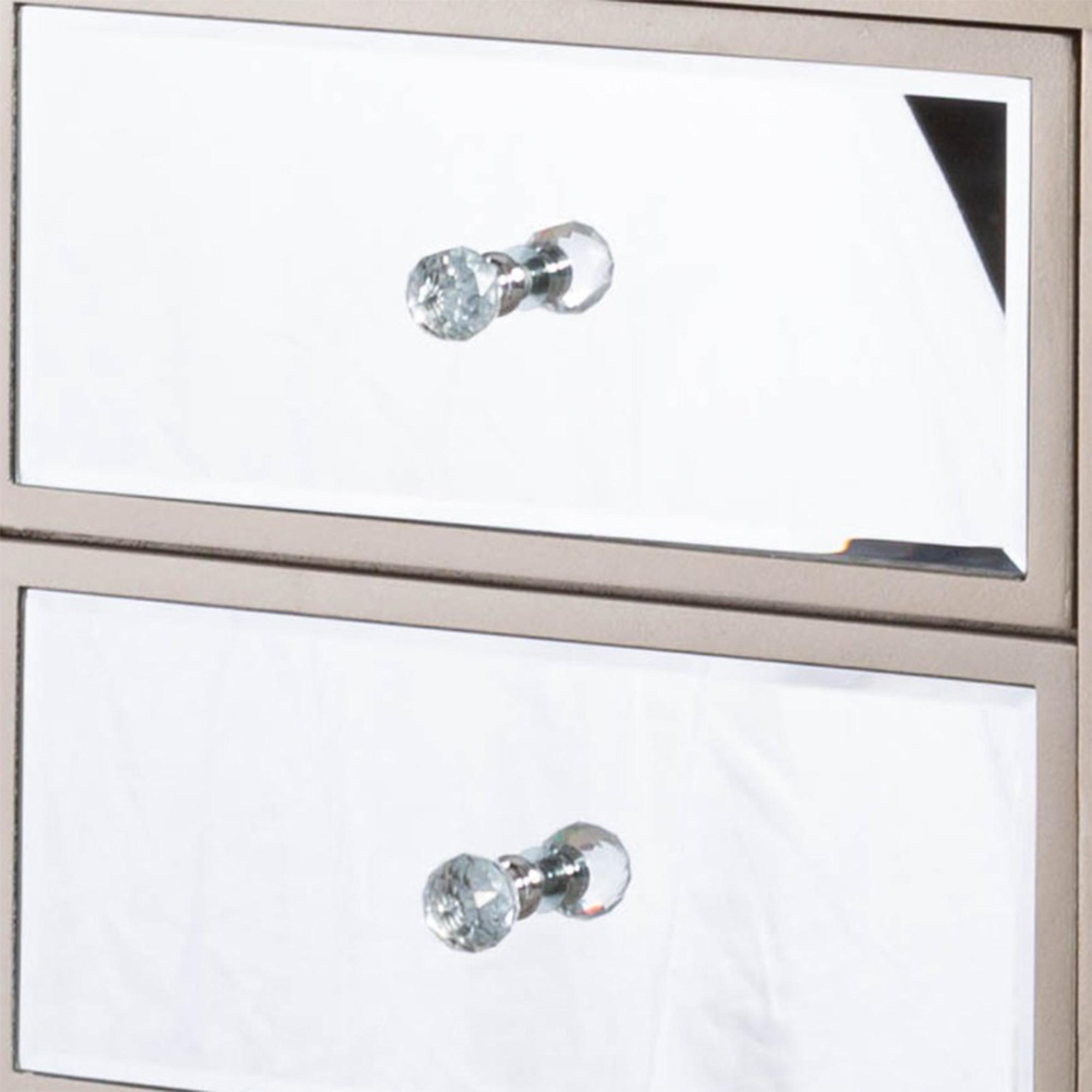 Vista Bedside Cabinet - 2 Drawer - Dark Champagne Mirrored