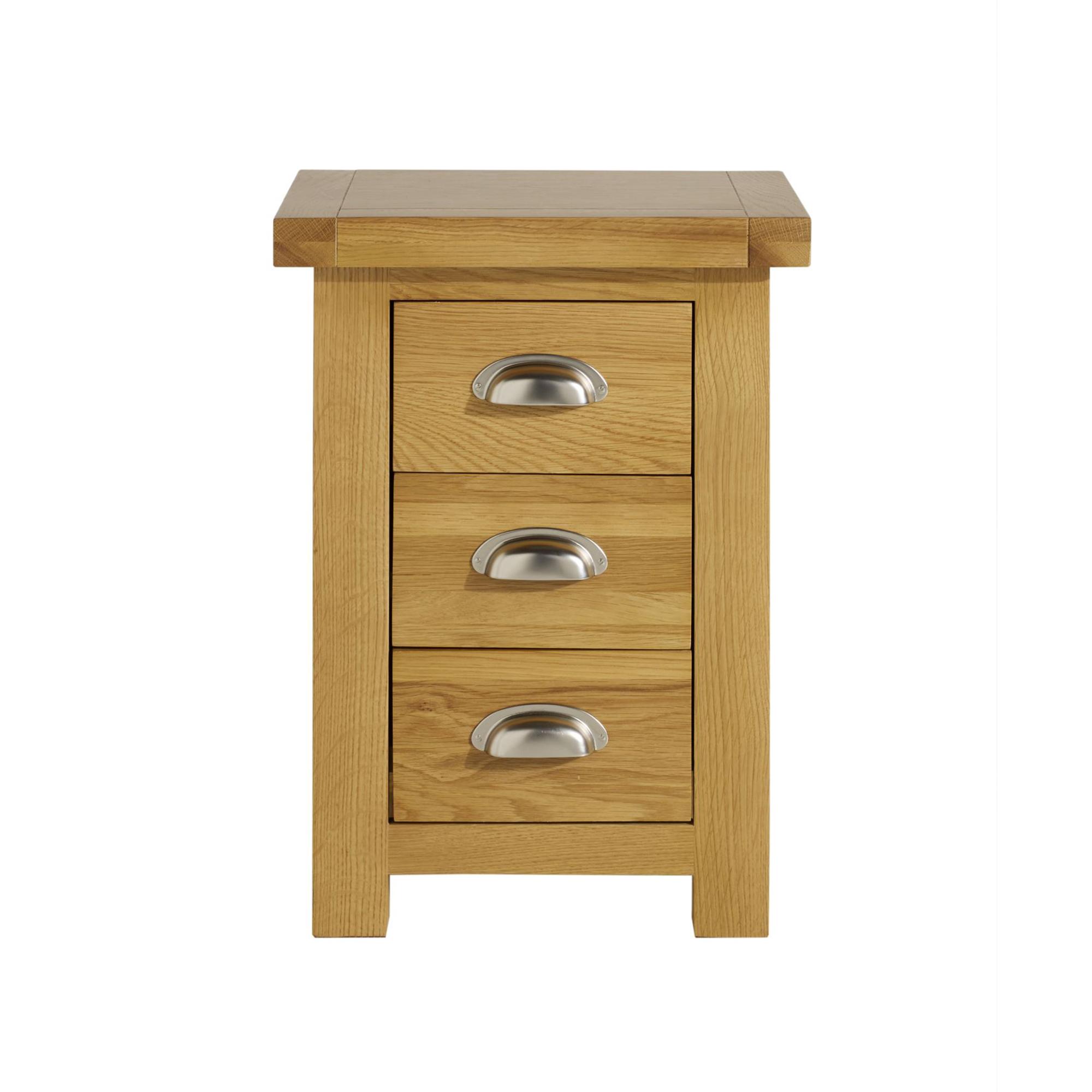 Woburn Bedside Cabinet - 3 Drawer - Rustic Oak