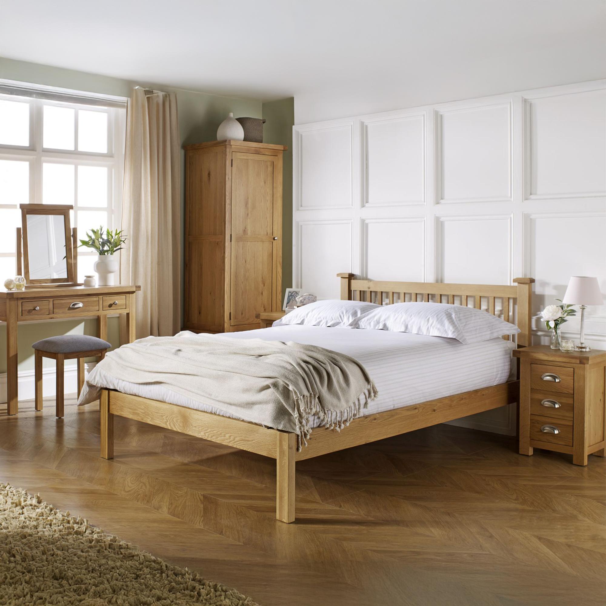 Woburn Tall Bedside Cabinet - 3 Drawer - Rustic Oak