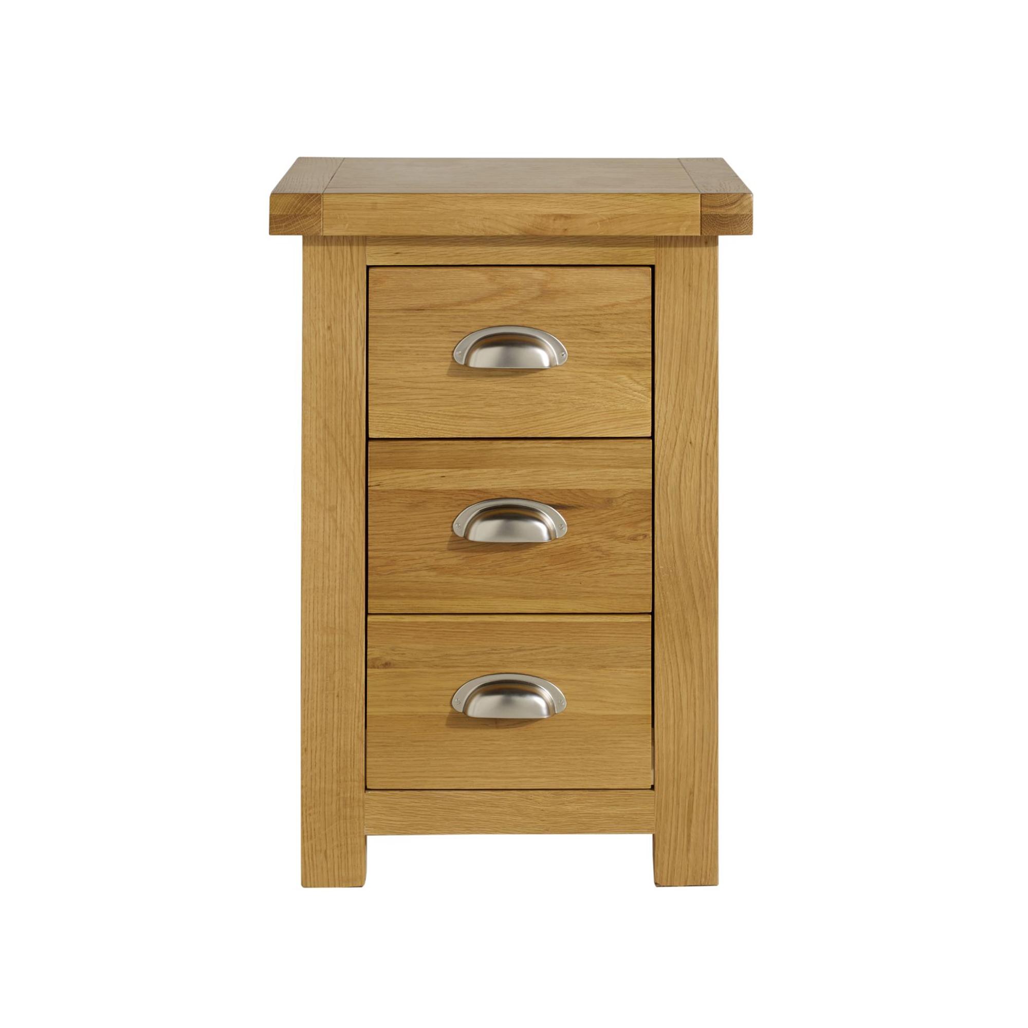 Woburn Tall Bedside Cabinet - 3 Drawer - Rustic Oak