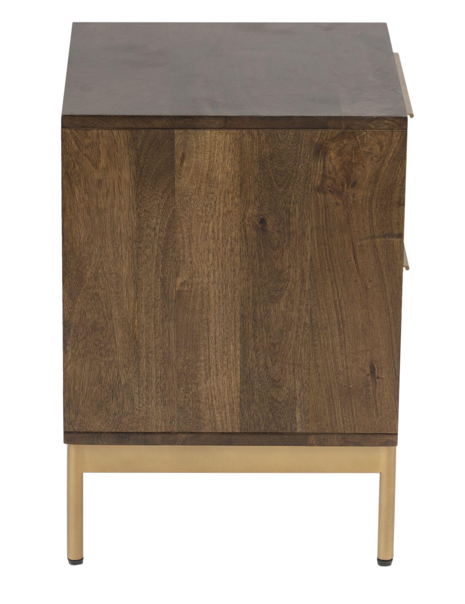 Zaine Walnut 2 Drawer Bedside Cabinet