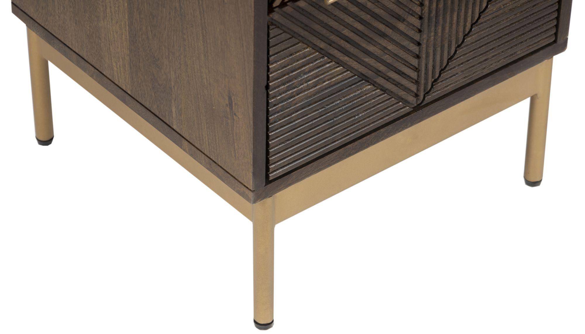 Zaine Walnut 2 Drawer Bedside Cabinet