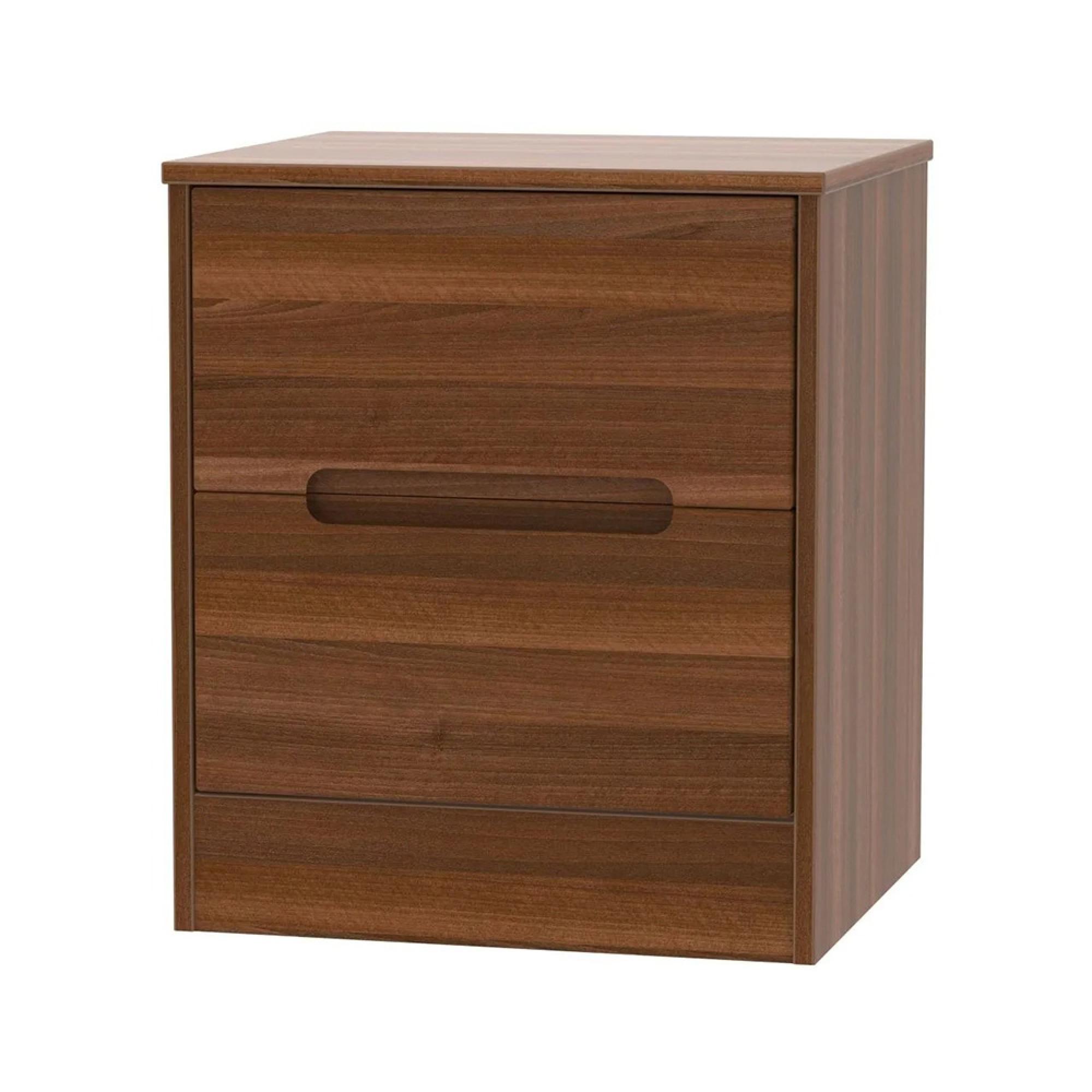 Monaco Bedside Cabinet - 2 Drawer - Noche Walnut