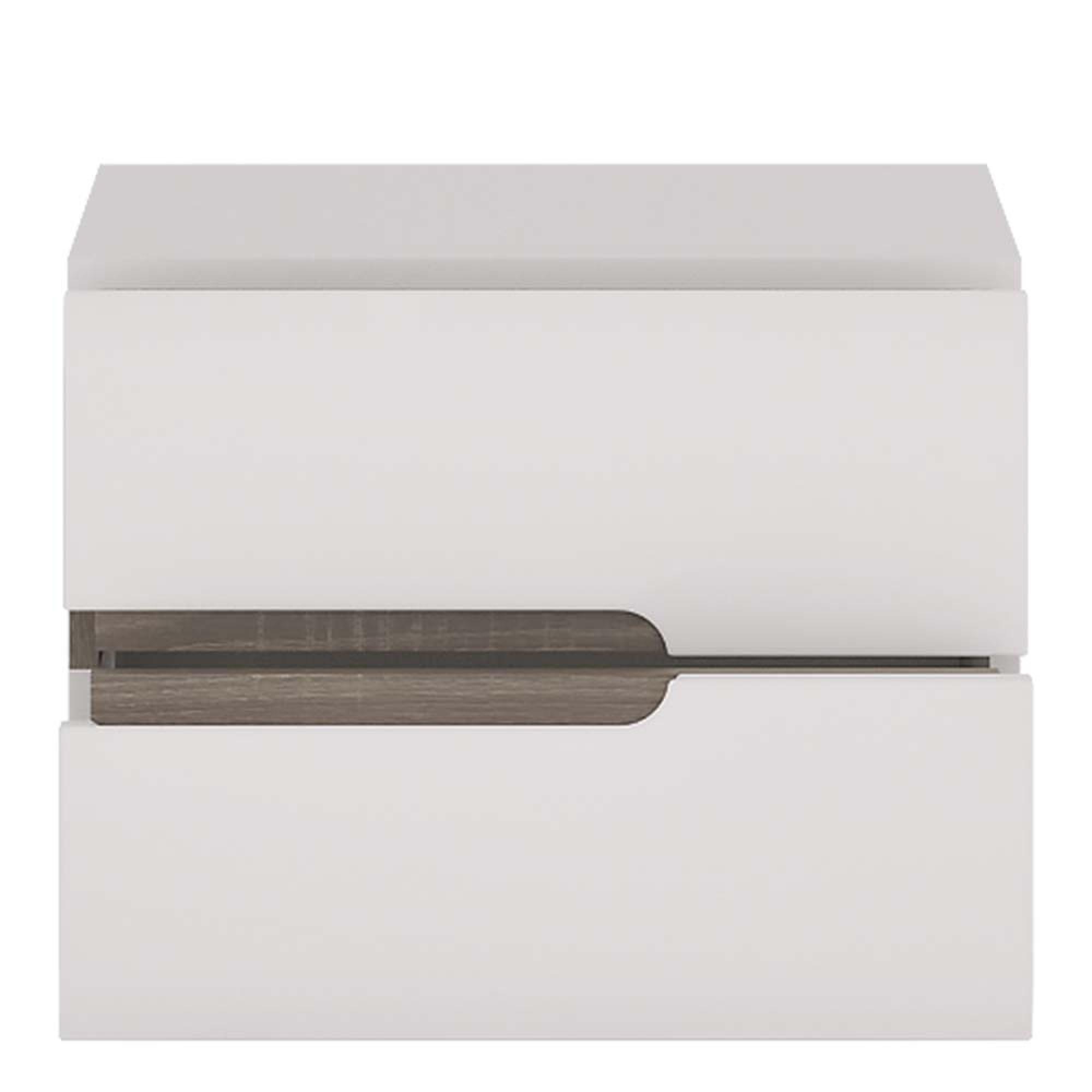 Chelsea Bedside Cabinet - 2 Drawer - White Gloss