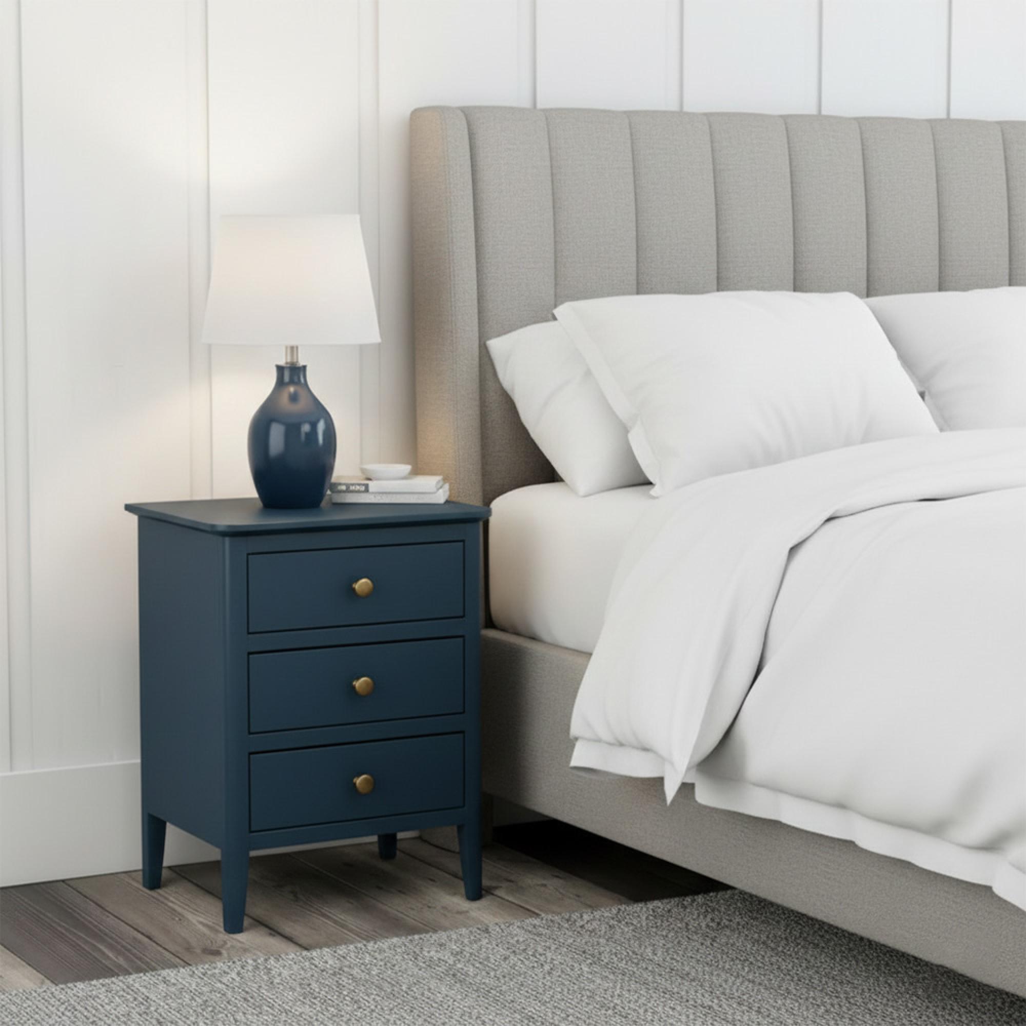 Harrogate Bedside Cabinet - 3 Drawer - Blue