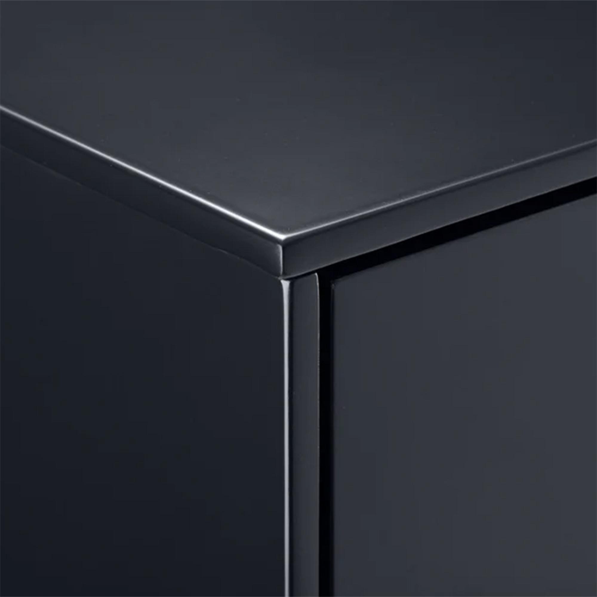 Alicia Black Bedside Cabinet - 2 Drawer