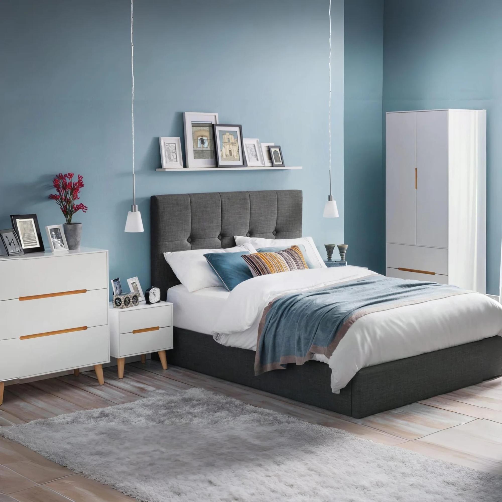 Alicia White Bedside Cabinet - 2 Drawer