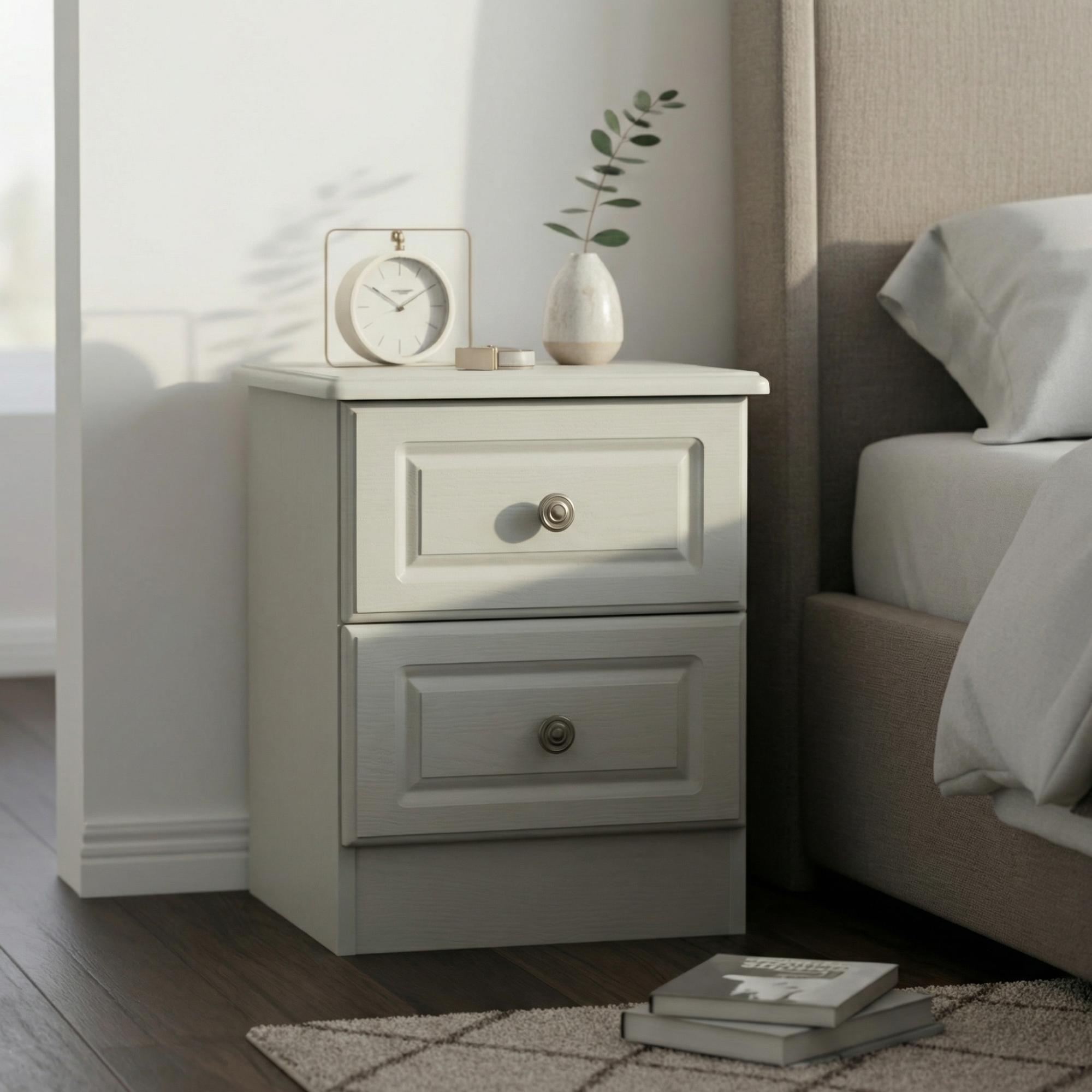 Pembroke Cashmere 2 Drawer Bedside Cabinet