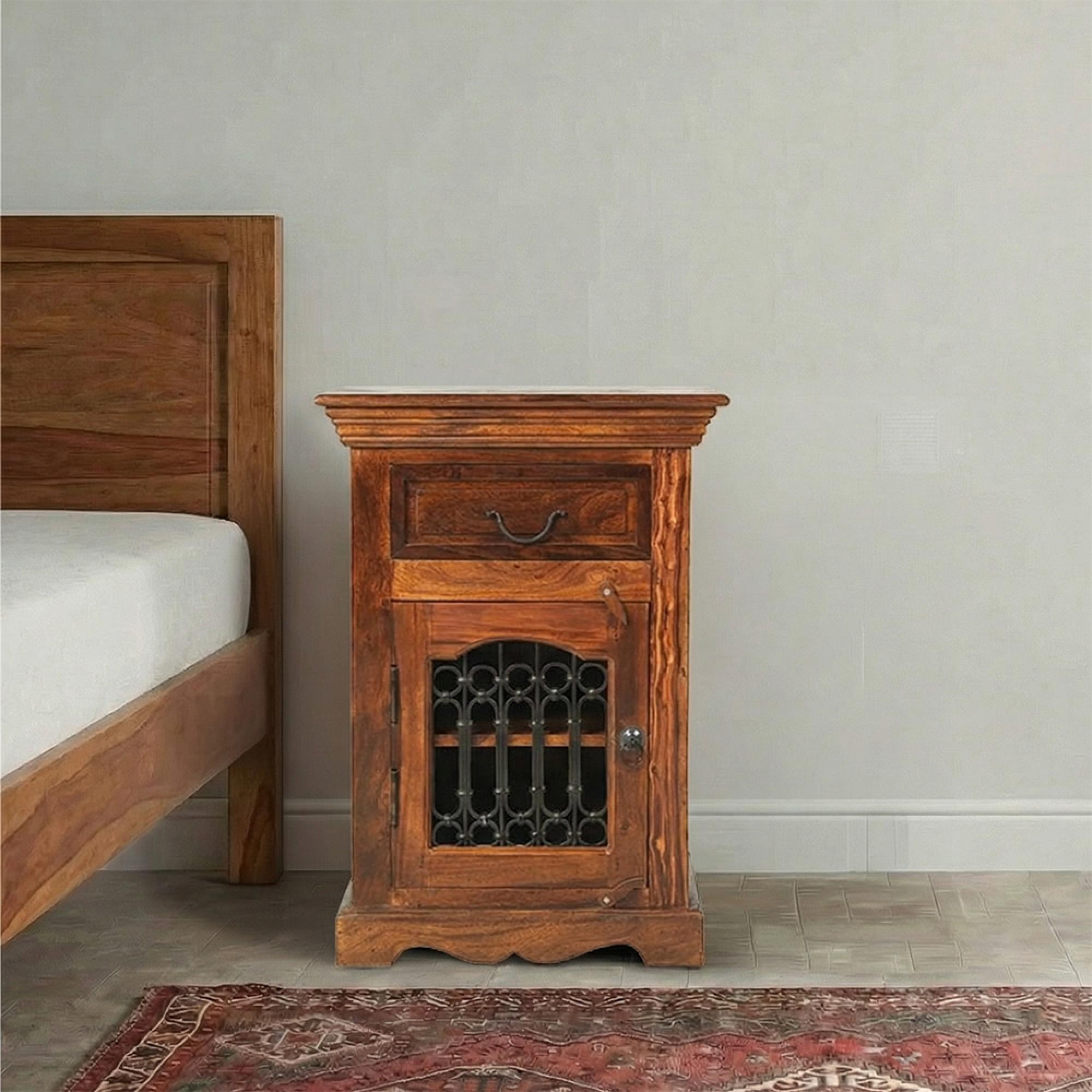 Indian Sheesham LHF Door Bedside Cabinet