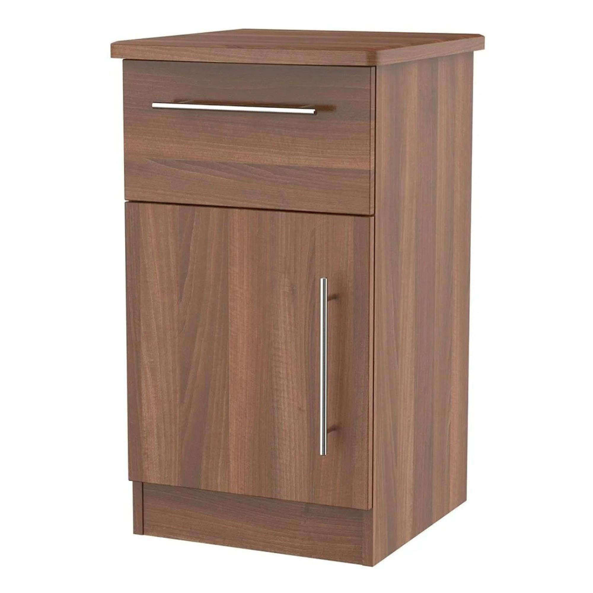 Sherwood Bedside Cabinet - 1 Door - 1 Drawer - Walnut