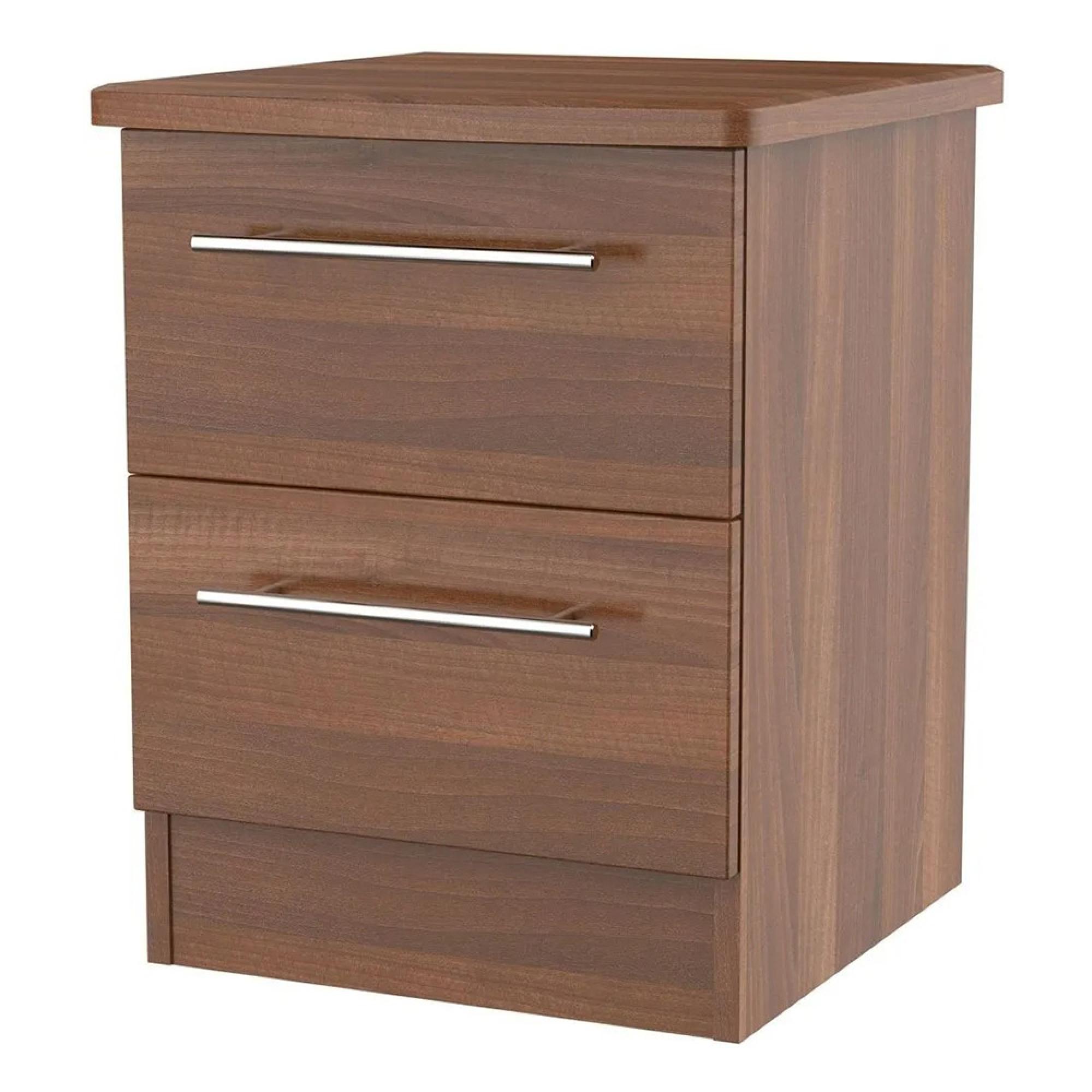 Sherwood Bedside Cabinet - 2 Drawer - Walnut