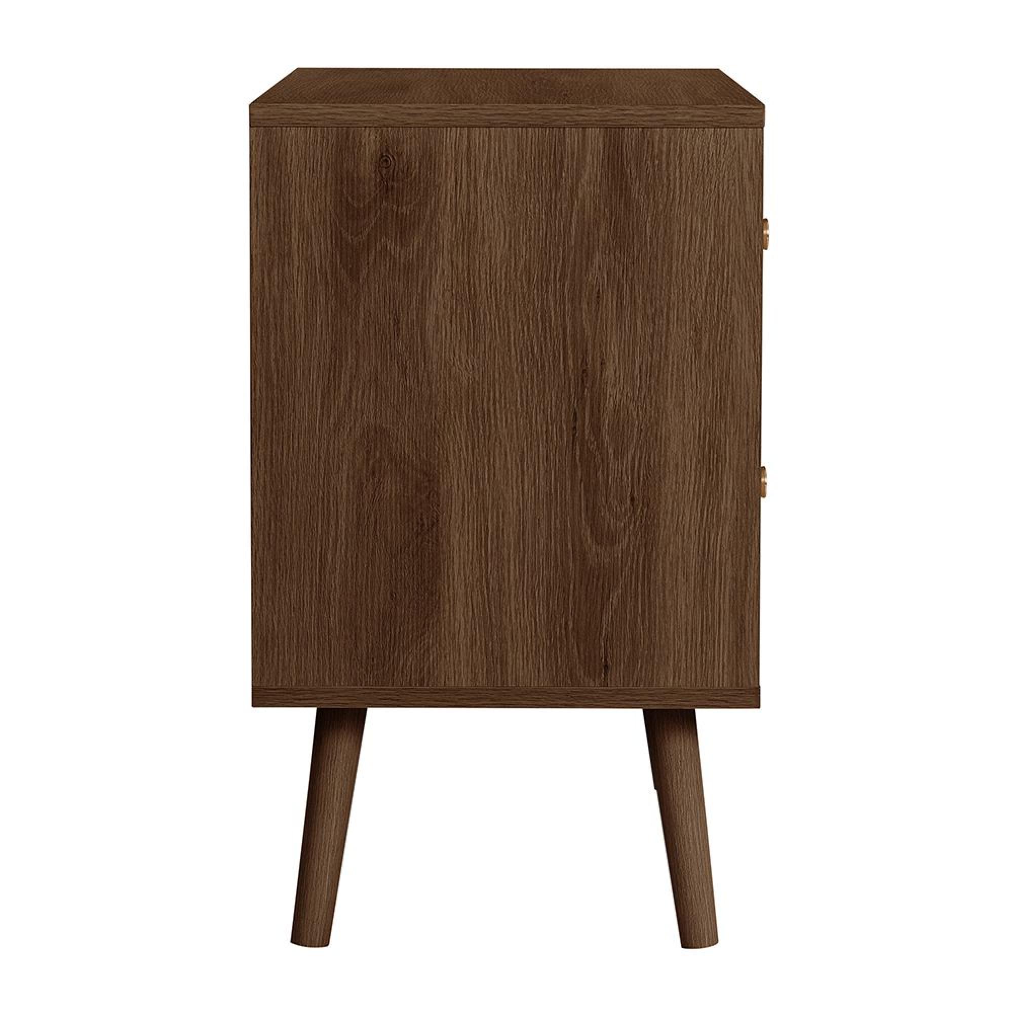 Herringford Bedside Cabinet - 2 Drawer - Walnut