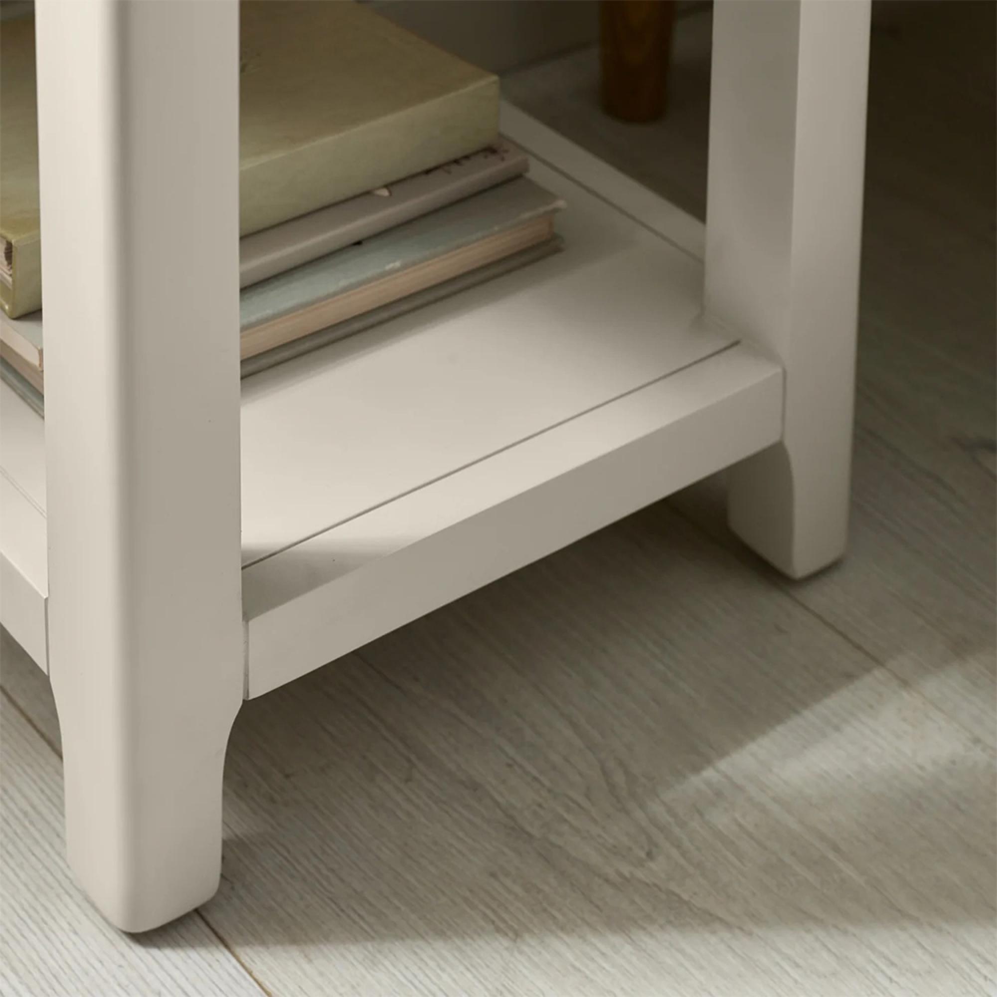 Somerset Compact Bedside Table - 1 Drawer - White and Oak