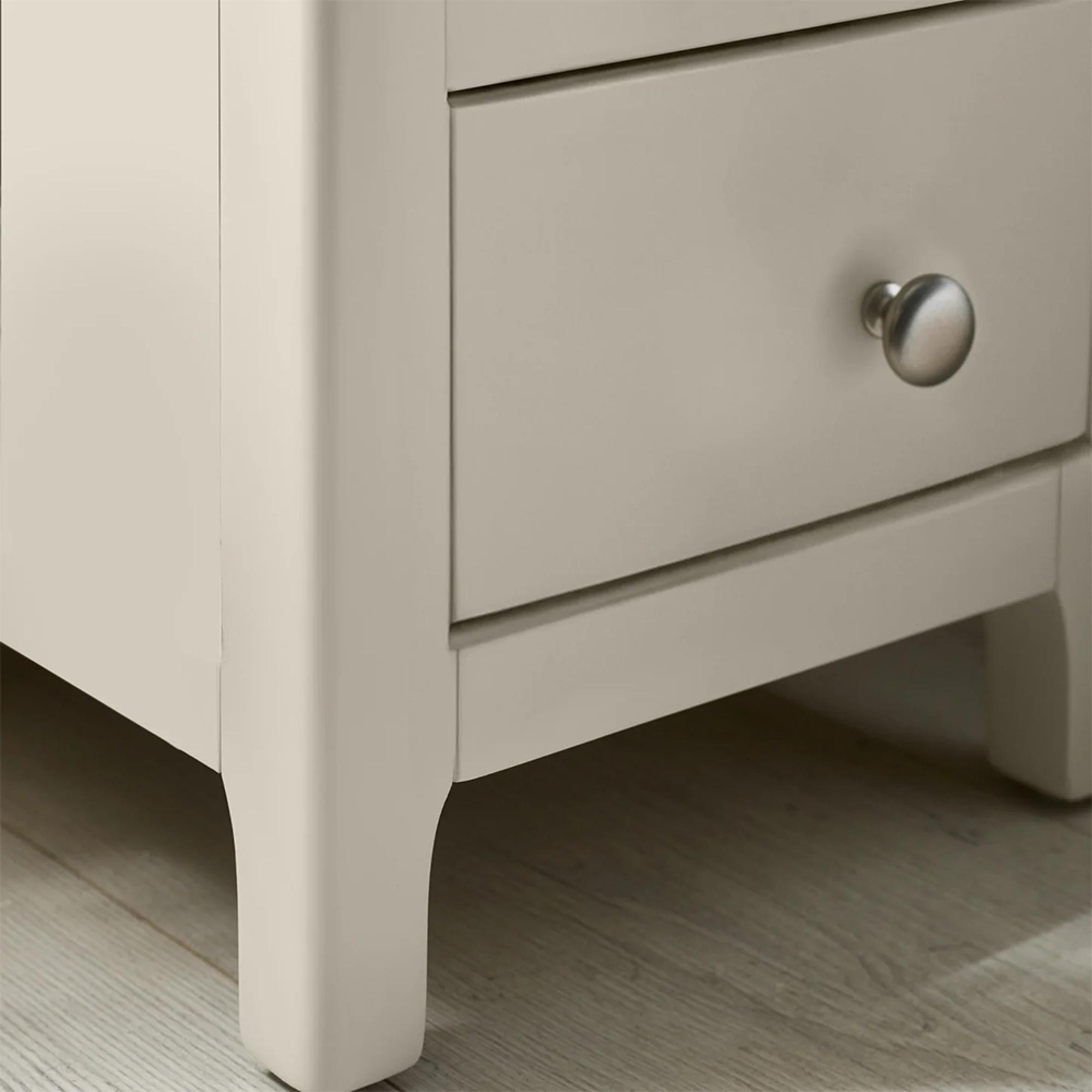 Somerset Compact Bedside Table - 3 Drawer - White and Oak