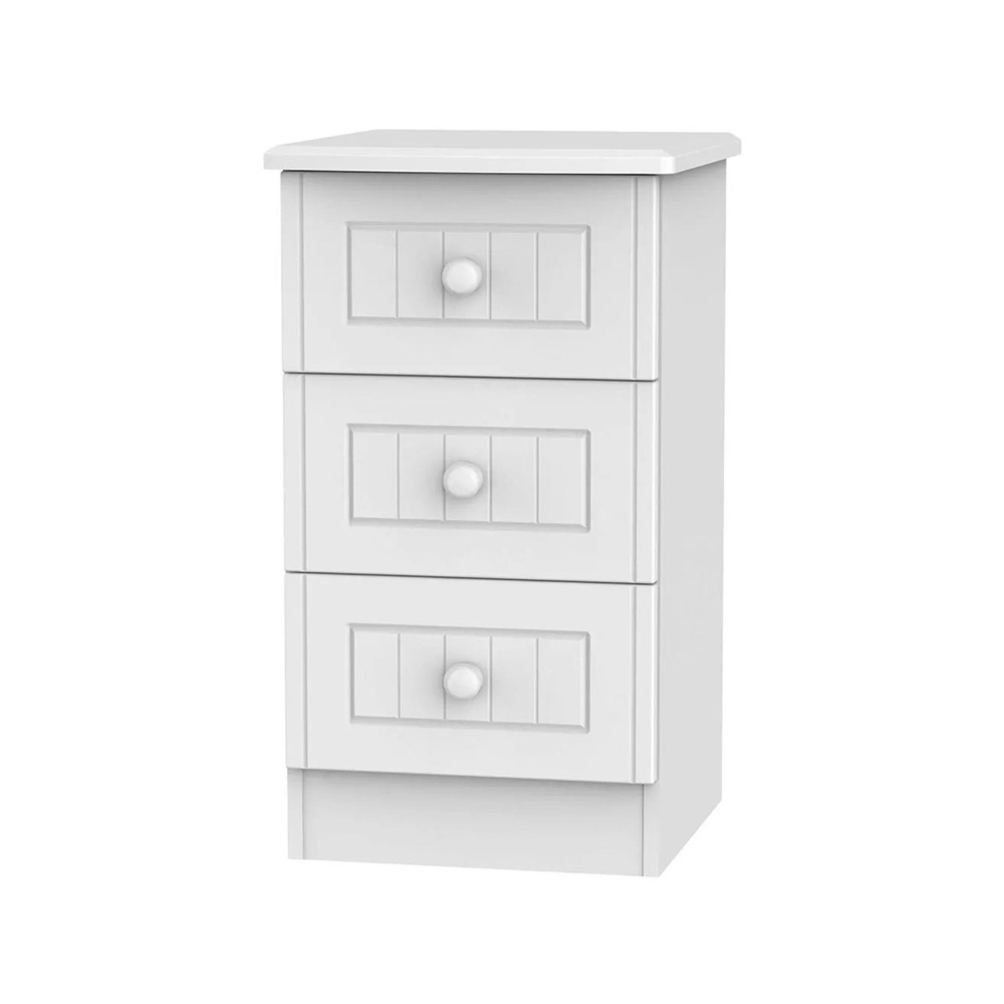 Warwick Bedside Cabinet - 3 Drawer - White
