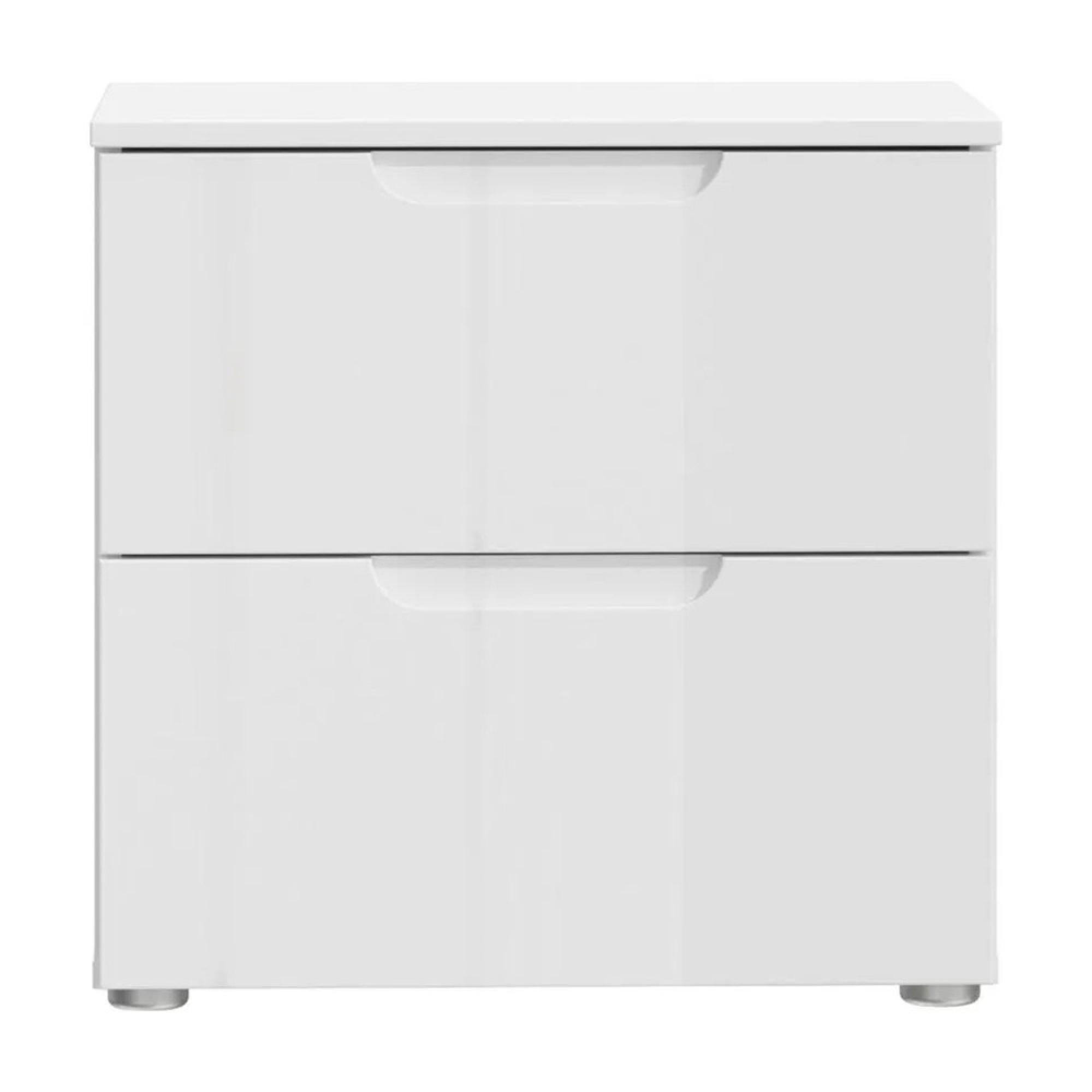 Sienna Bedside Cabinet - 2 Drawer - White Gloss