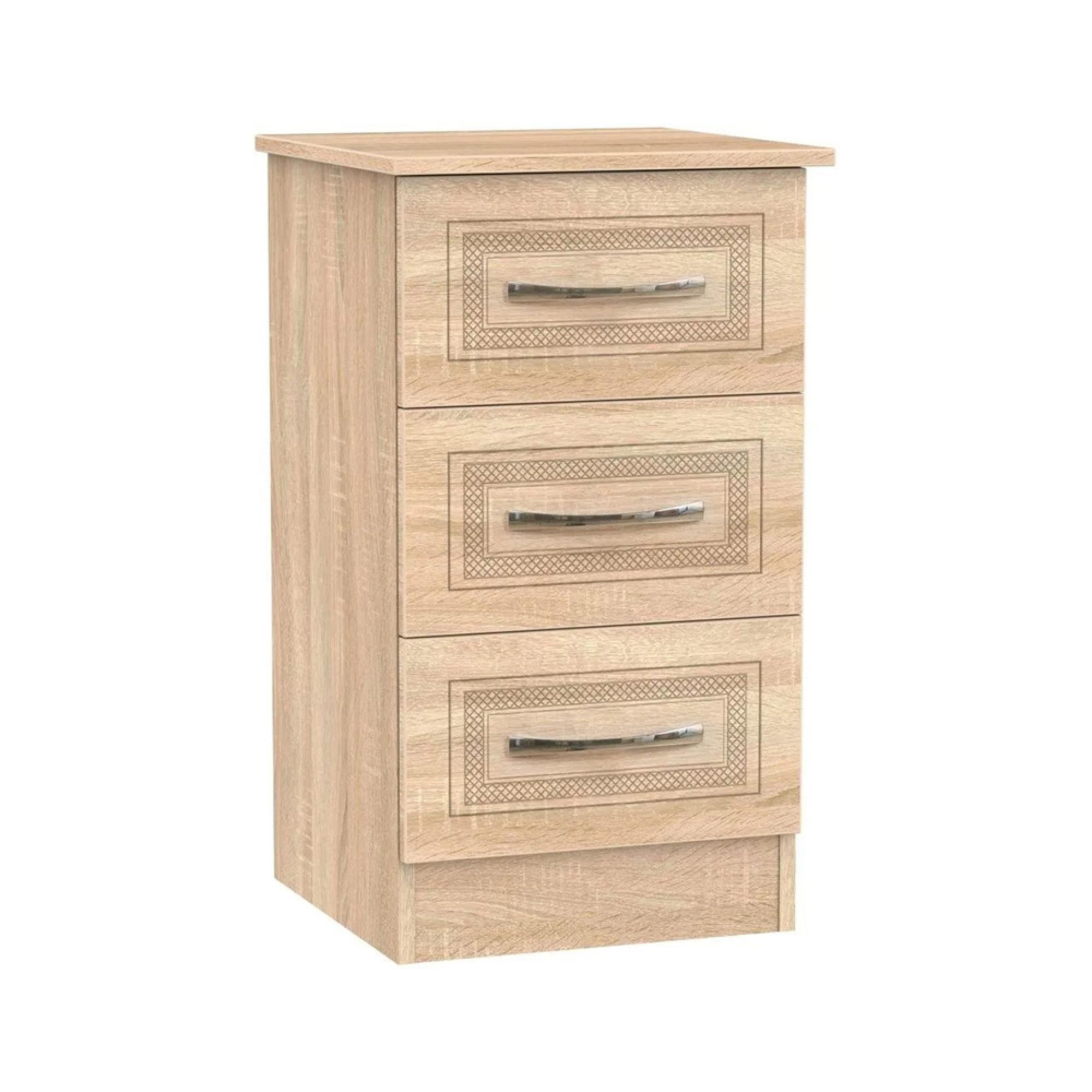 Dorset Bedside Cabinet - 3 Drawer - Oak