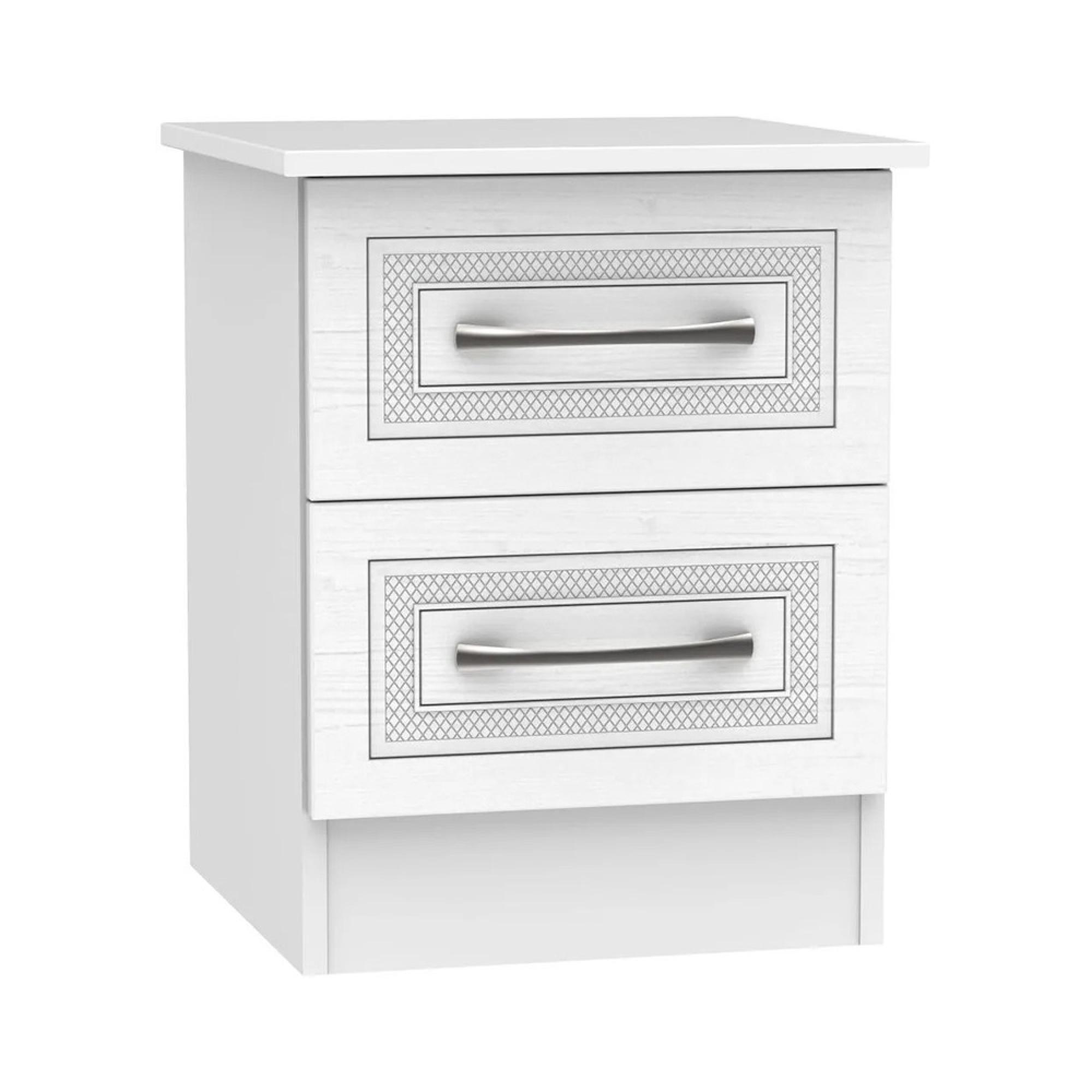 Dorset Bedside Cabinet - 2 Drawer - White