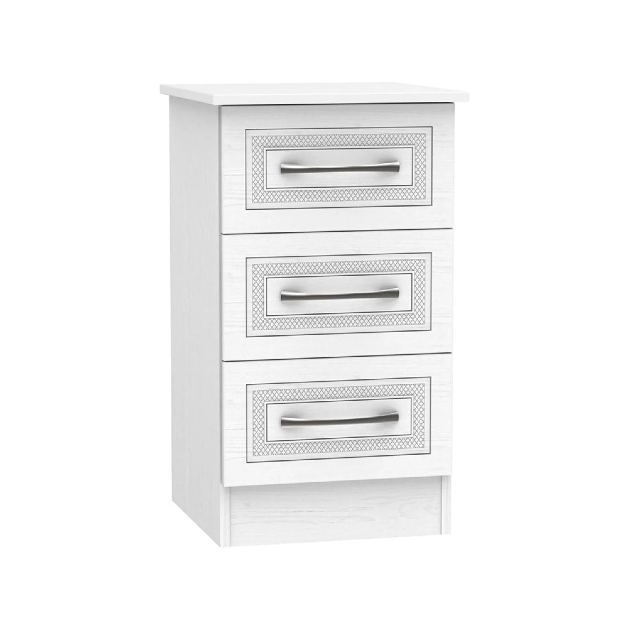 Dorset Bedside Cabinet - 3 Drawer - White