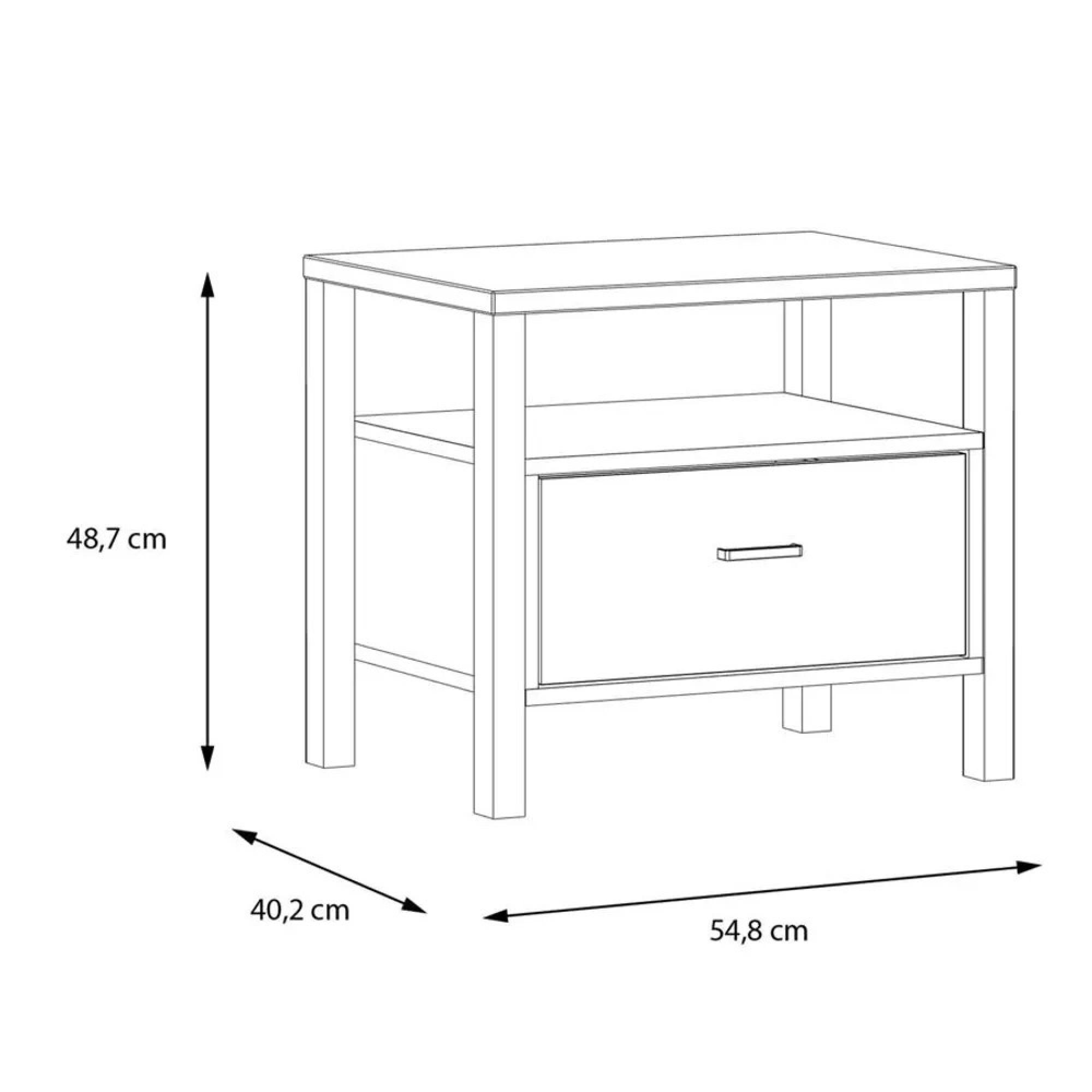High Rock Bedside Table - 1 Drawer - Oak