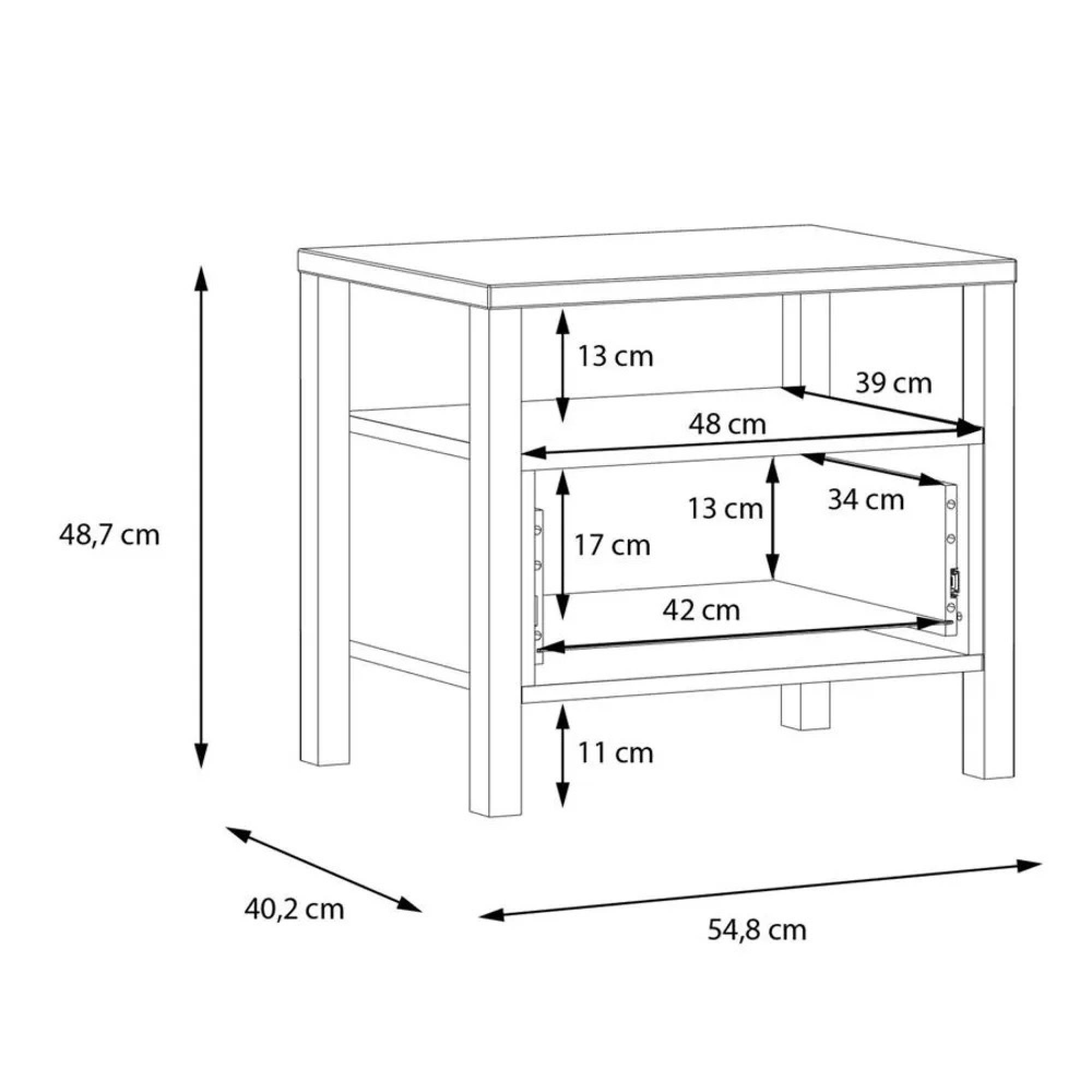 High Rock Bedside Table - 1 Drawer - Oak