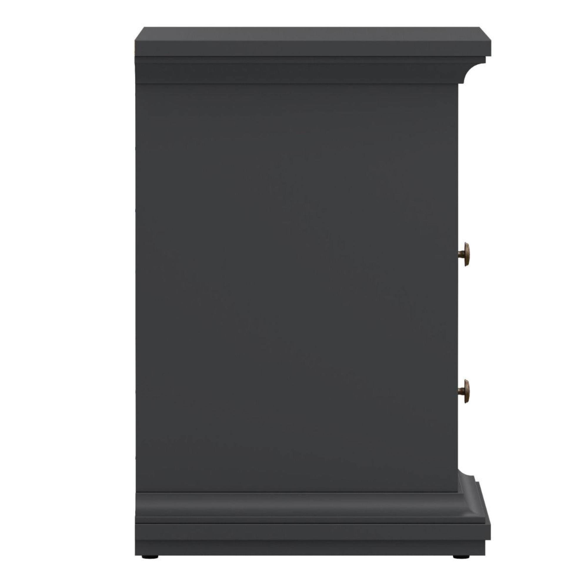 Paris Bedside Cabinet - 2 Drawer - Grey