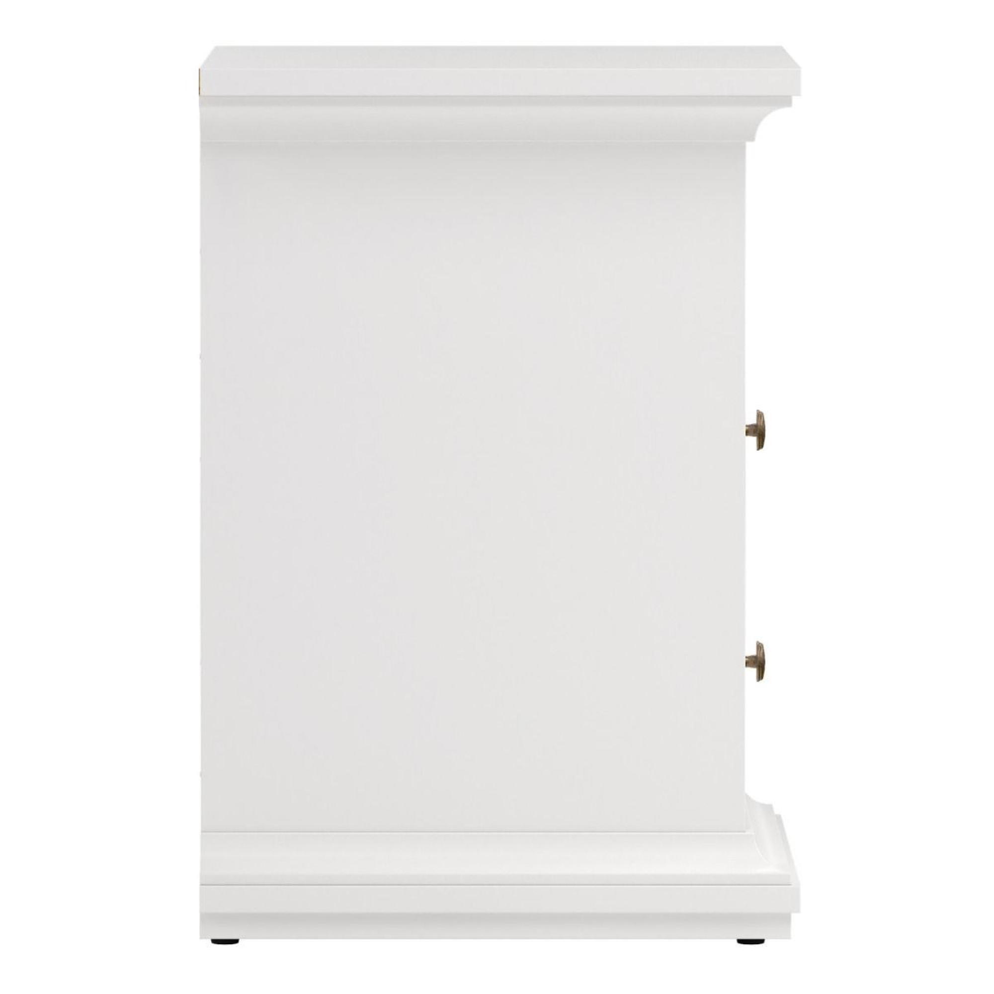 Paris Bedside Cabinet - 2 Drawer - White