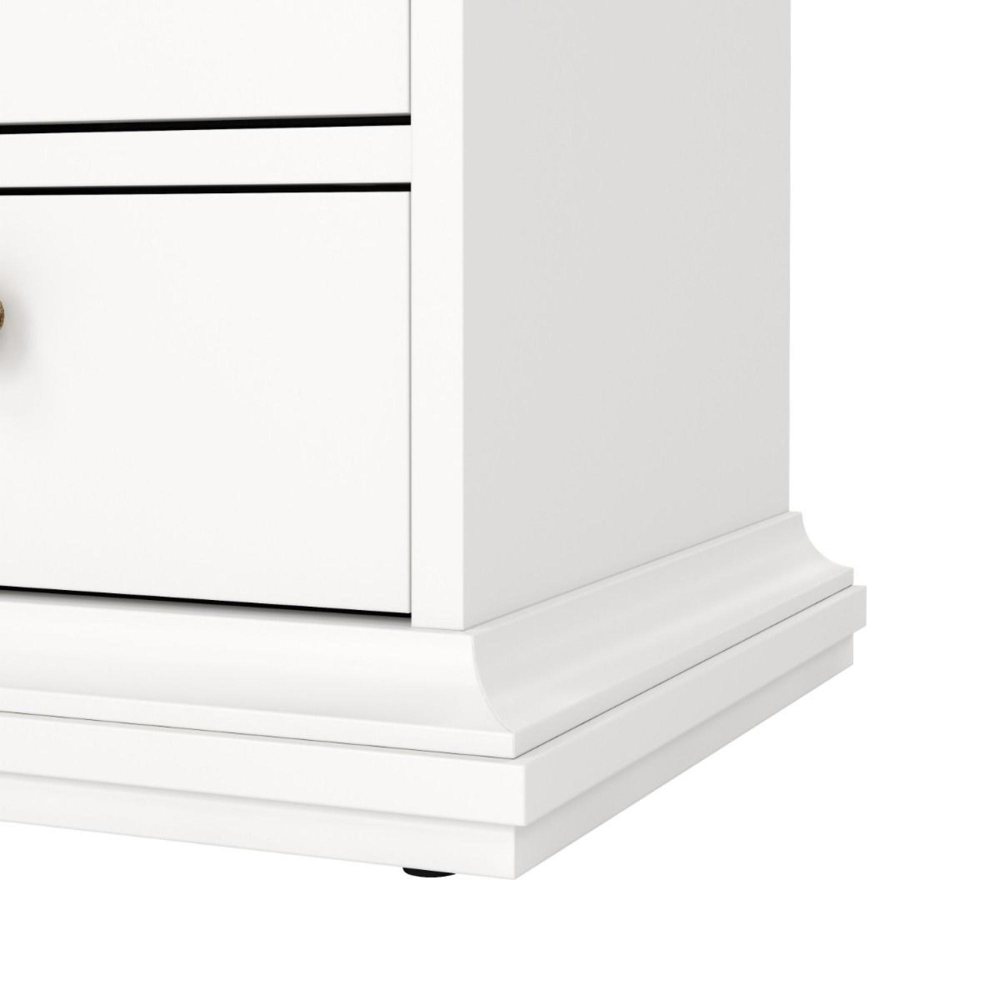 Paris Bedside Cabinet - 2 Drawer - White
